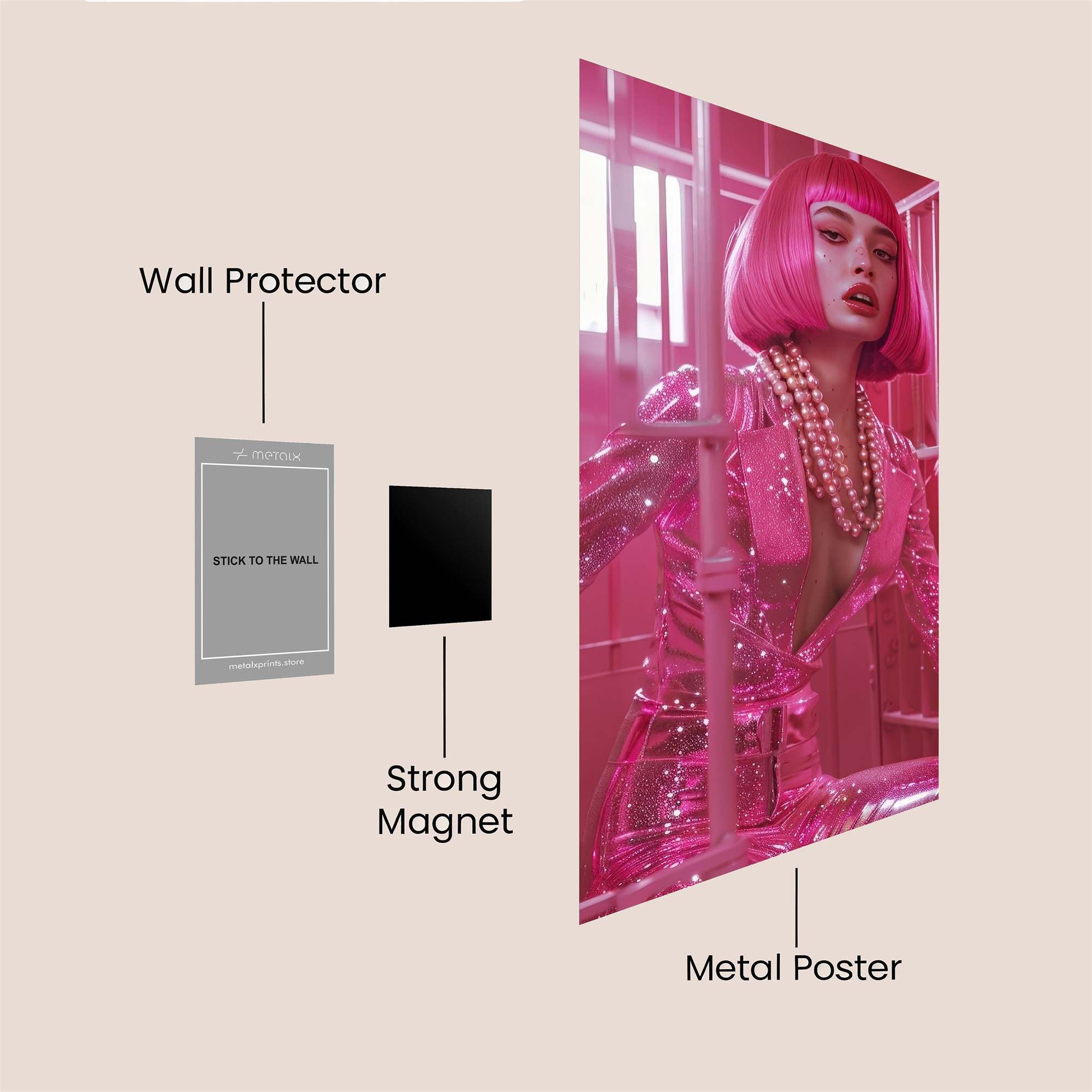 Pink Rebellion Safe Wall Magnetic / M