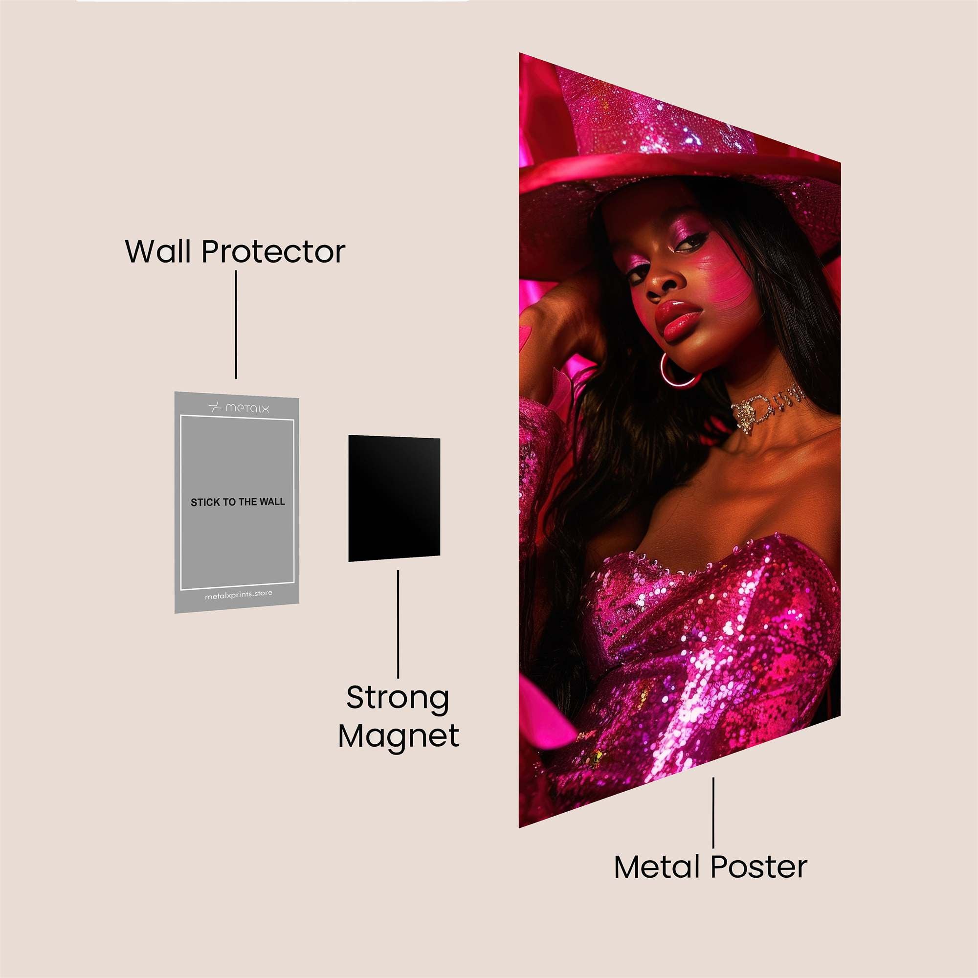 Cardi Sparkles Safe Wall Magnetic / M