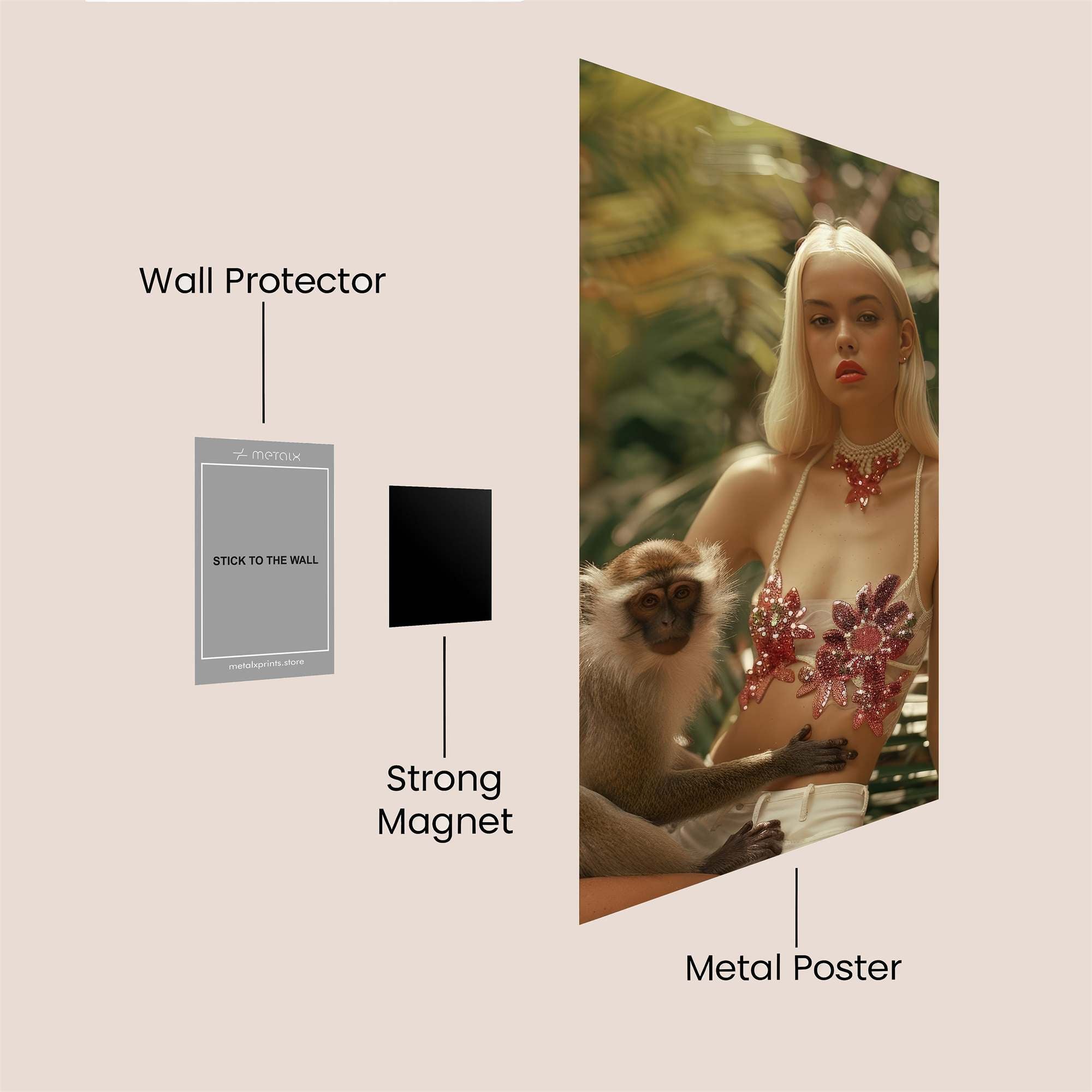 Monkey Whimsy Safe Wall Magnetic / M