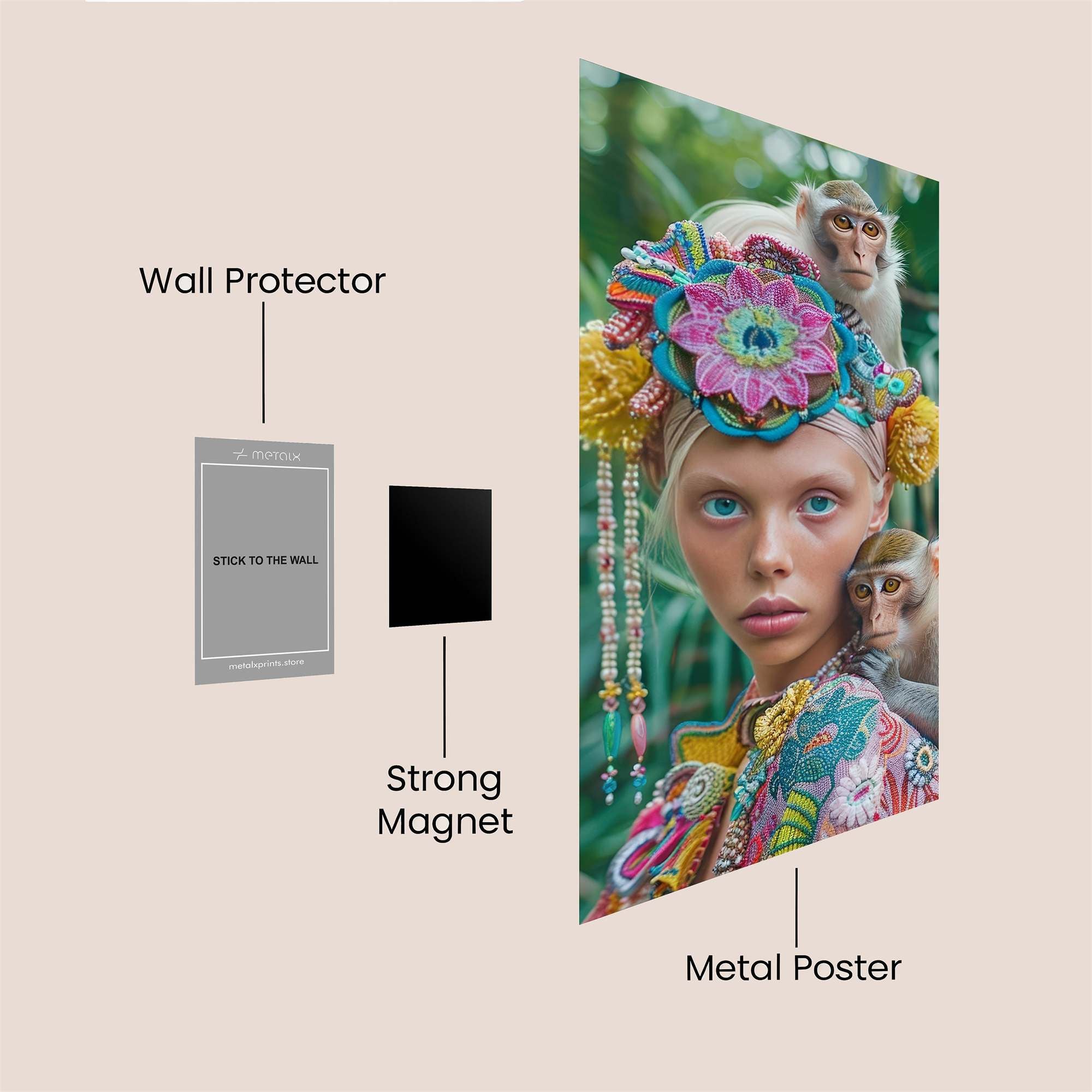 MonkeyWhimsy Safe Wall Magnetic / M