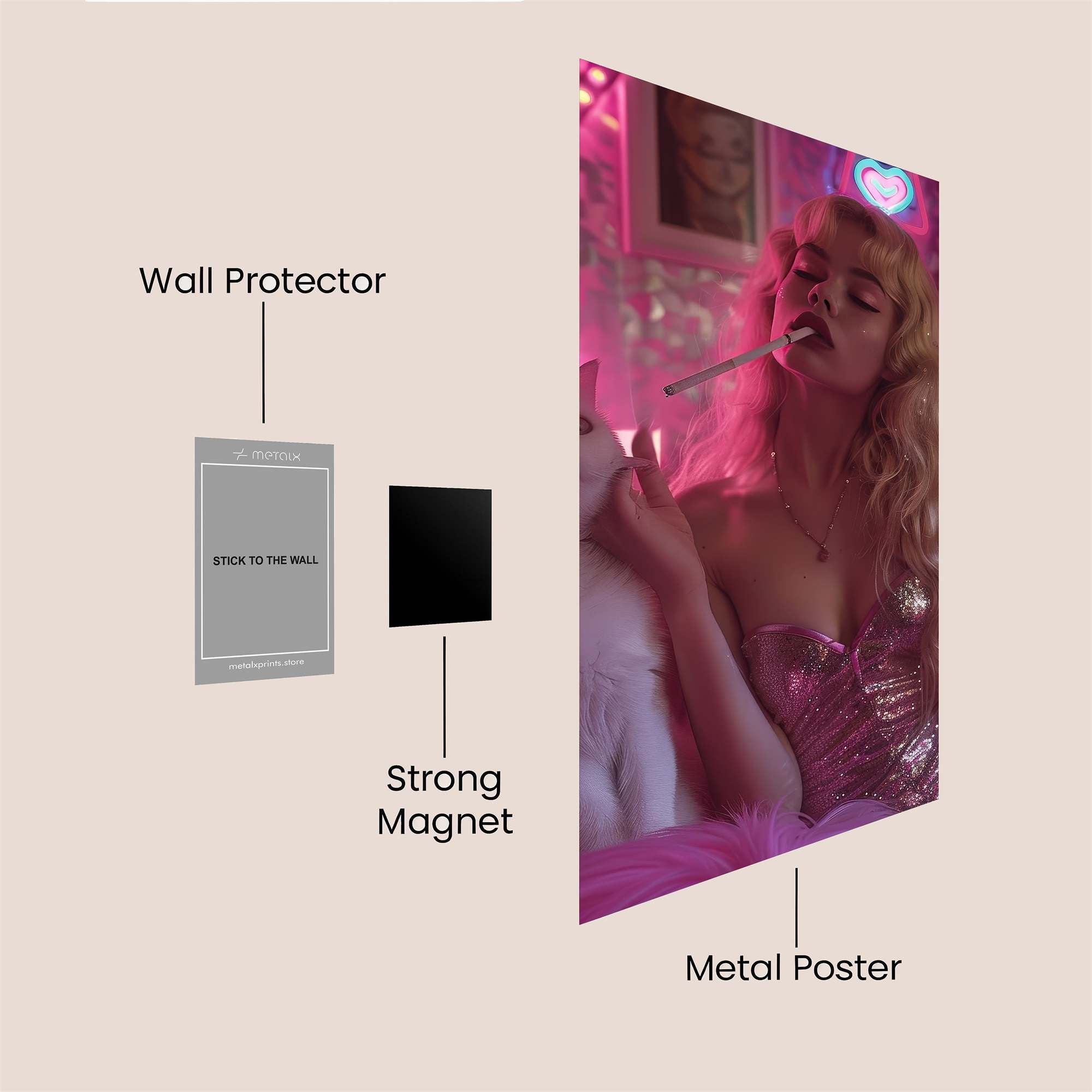 Feline Glamour Safe Wall Magnetic / M