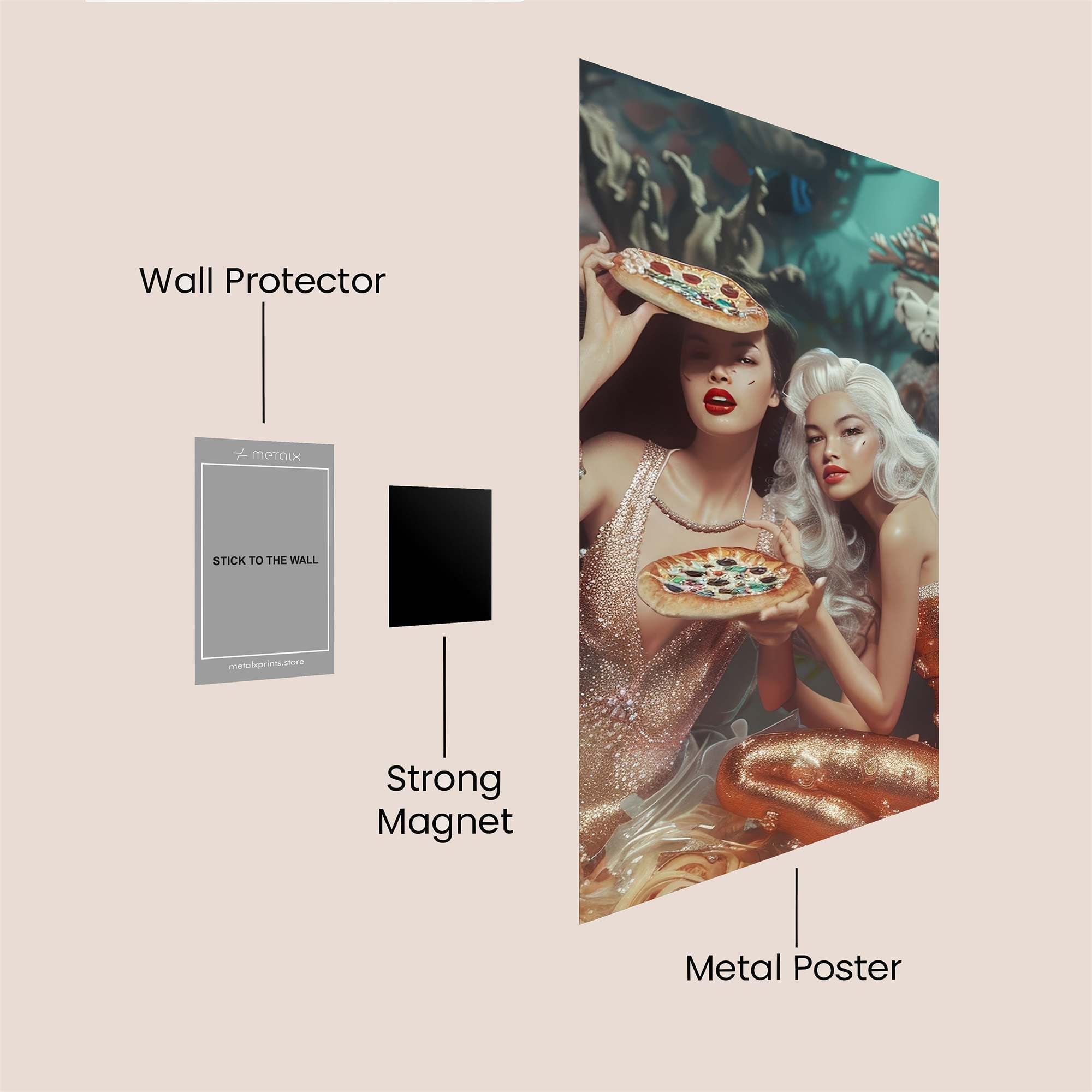 Mermaid Feast Safe Wall Magnetic / M