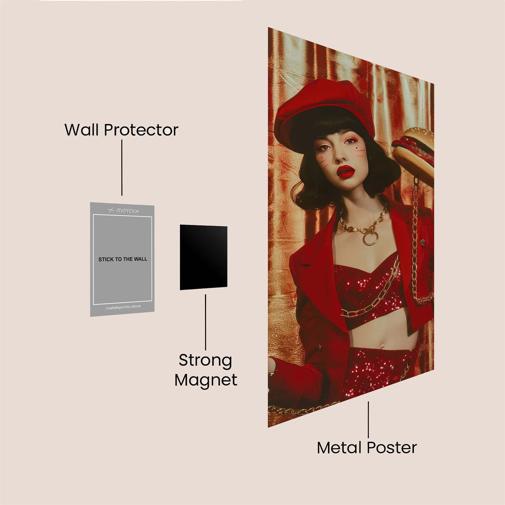 Burger Glamour Safe Wall Magnetic / M