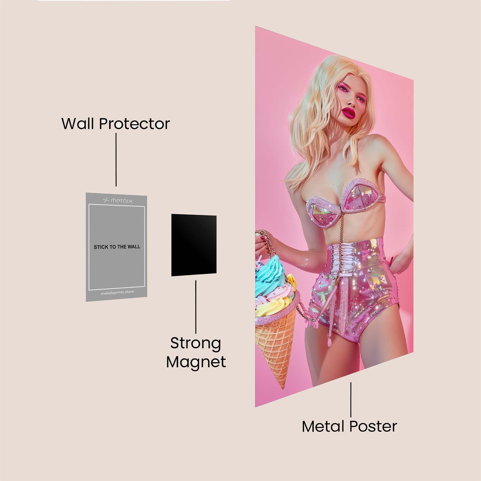 SassyIcecream Safe Wall Magnetic / M