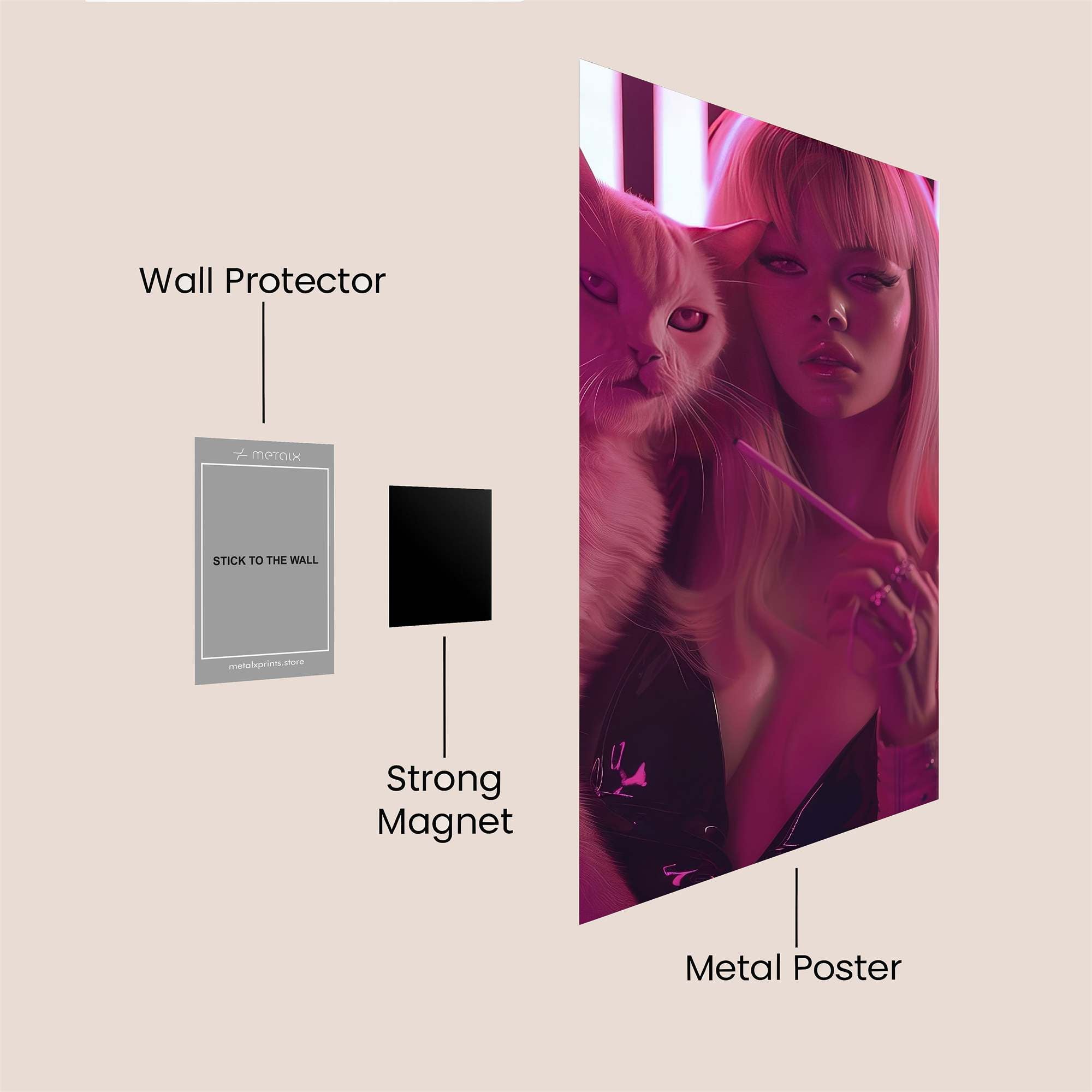 Cat Mystique Safe Wall Magnetic / M