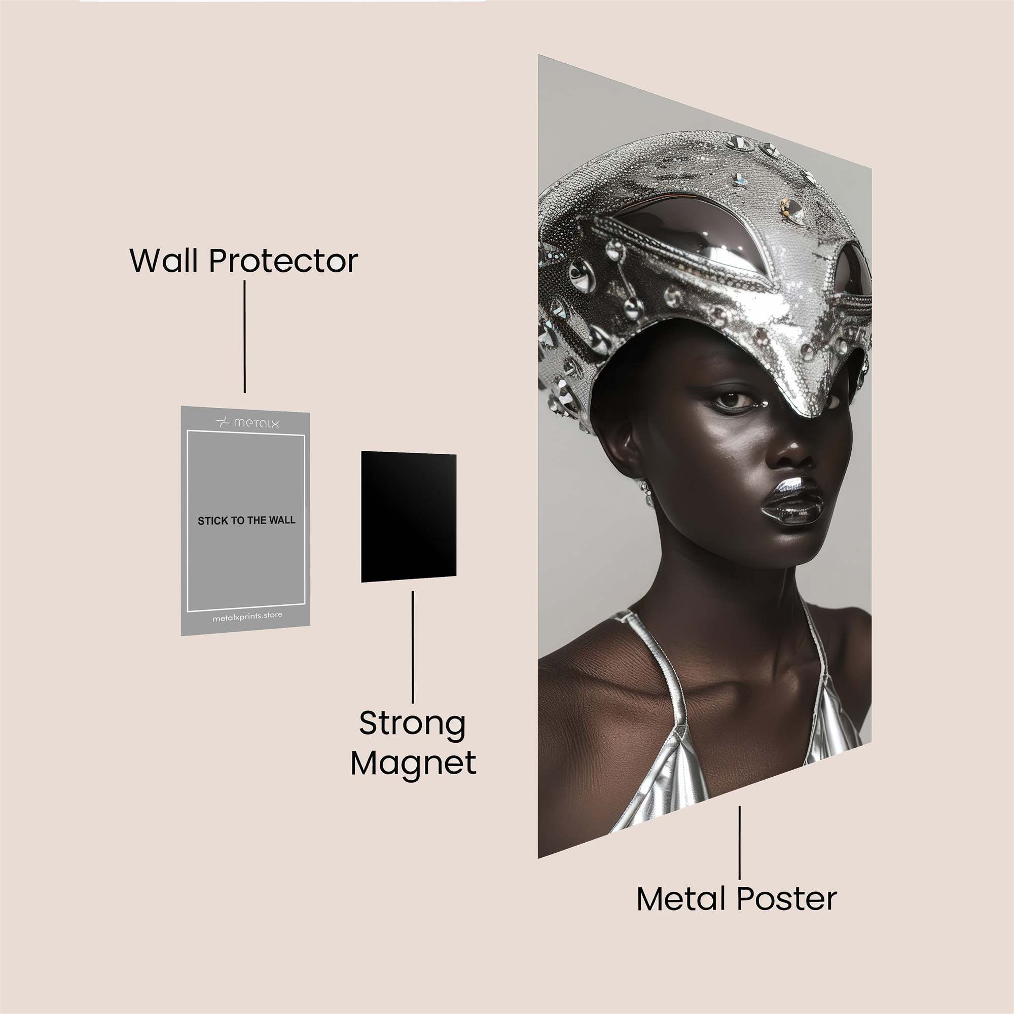 Futuristic Elegance Safe Wall Magnetic / M