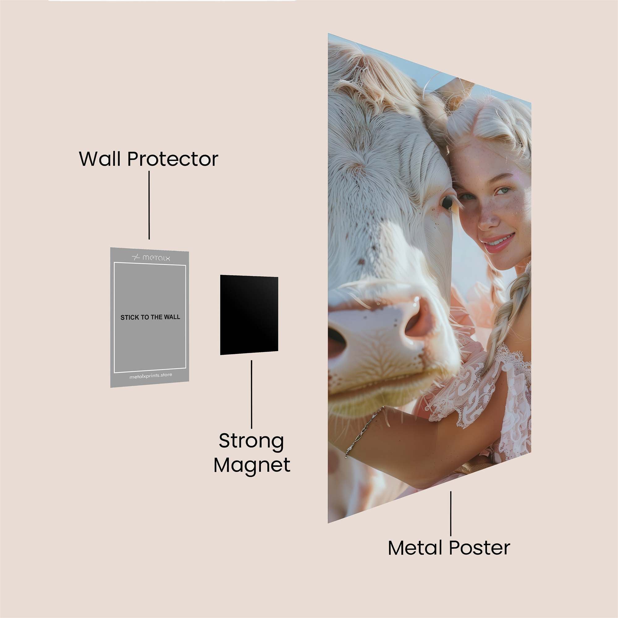 Cow Serenity Safe Wall Magnetic / M