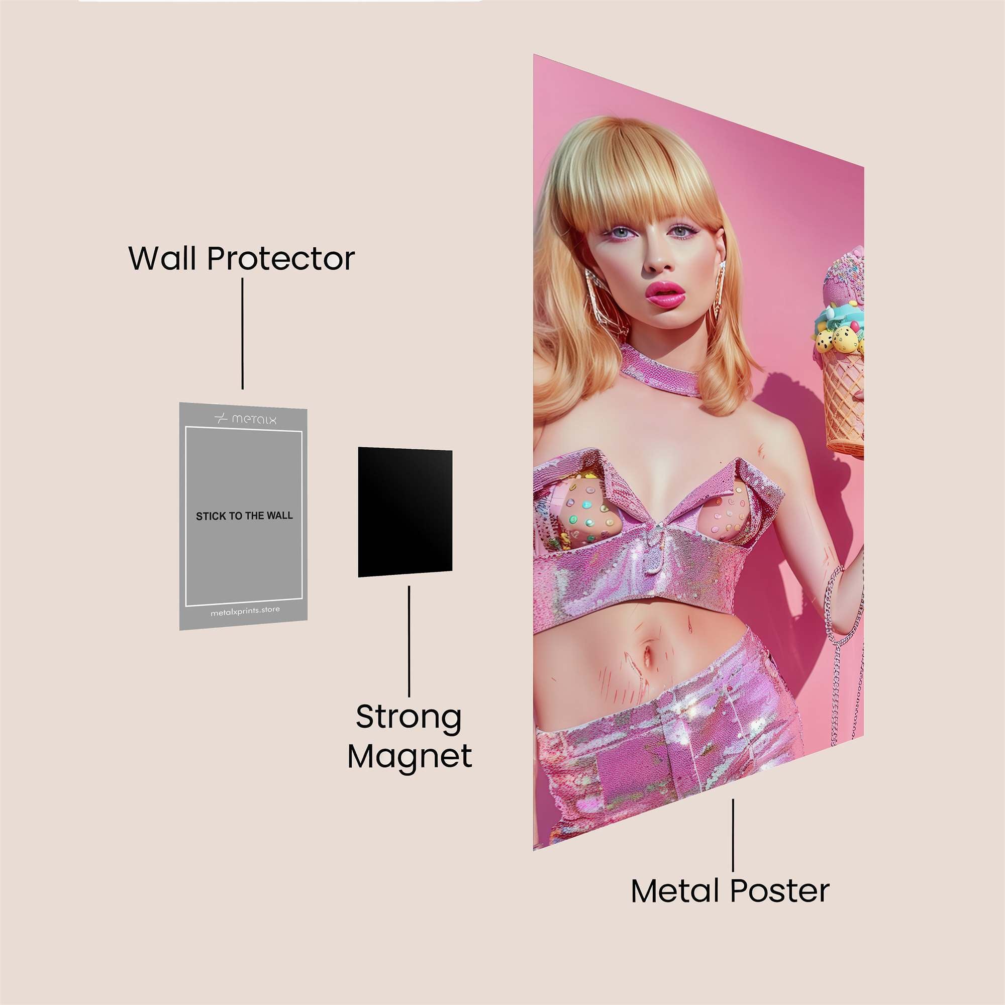 Pop Diva Safe Wall Magnetic / M