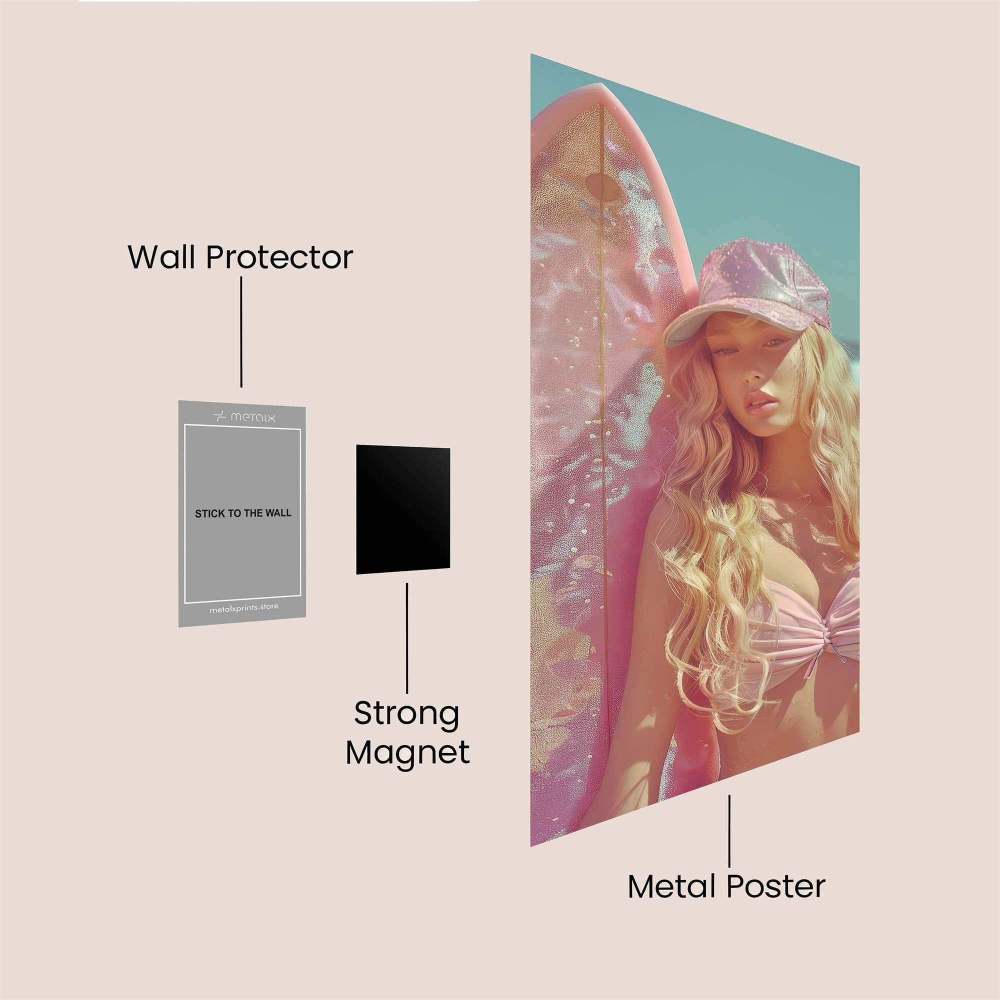 Surfer Serenity Safe Wall Magnetic / M