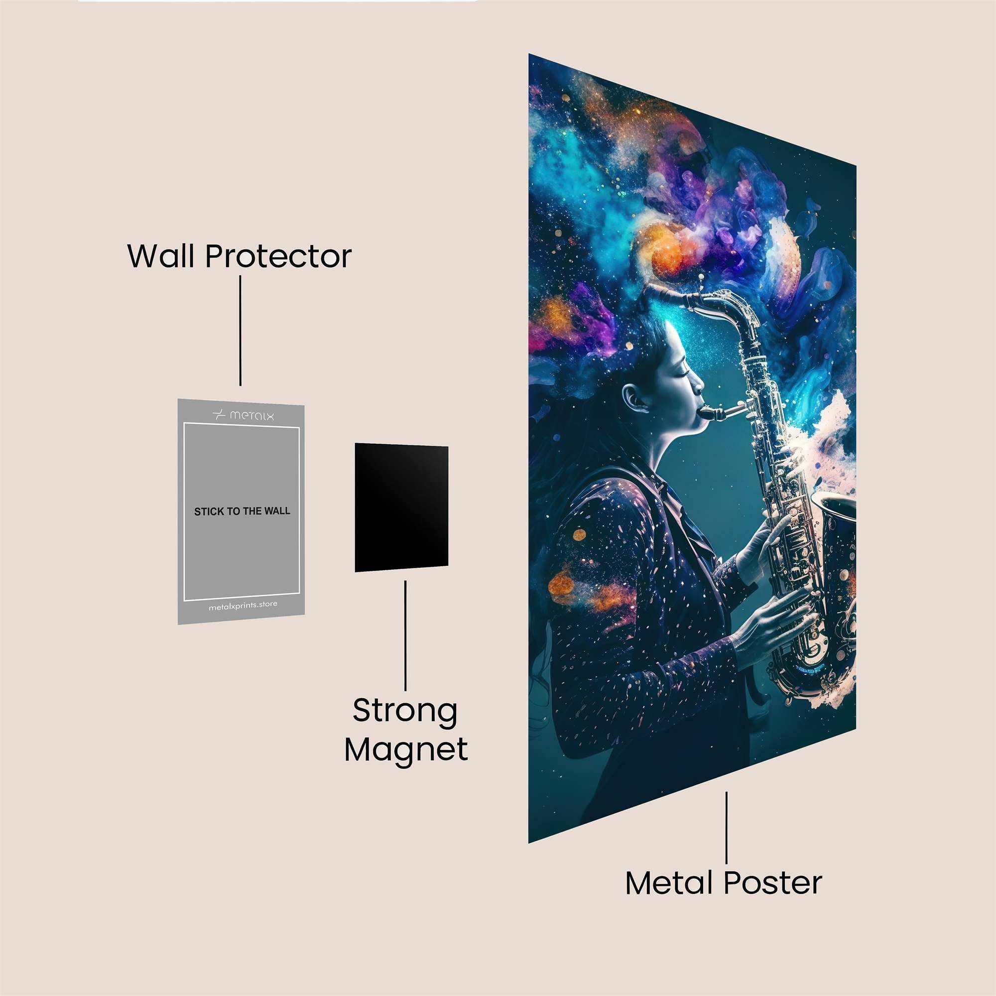 Saxophone Dreamscape Safe Wall Magnetic / M