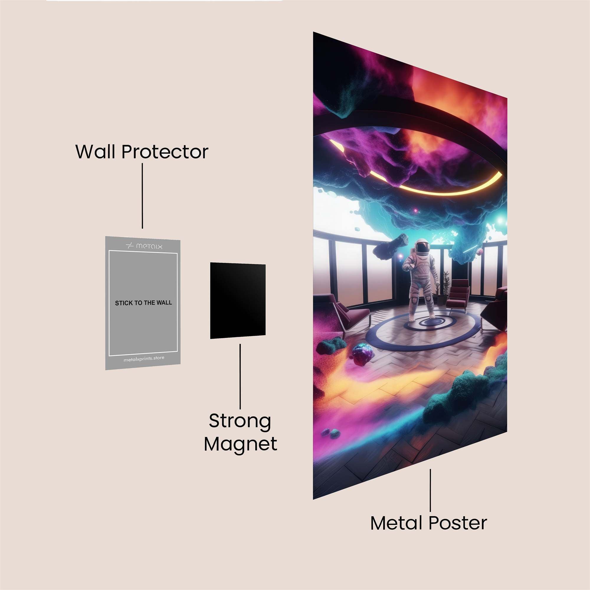 Astronaut Dreamscape Safe Wall Magnetic / M