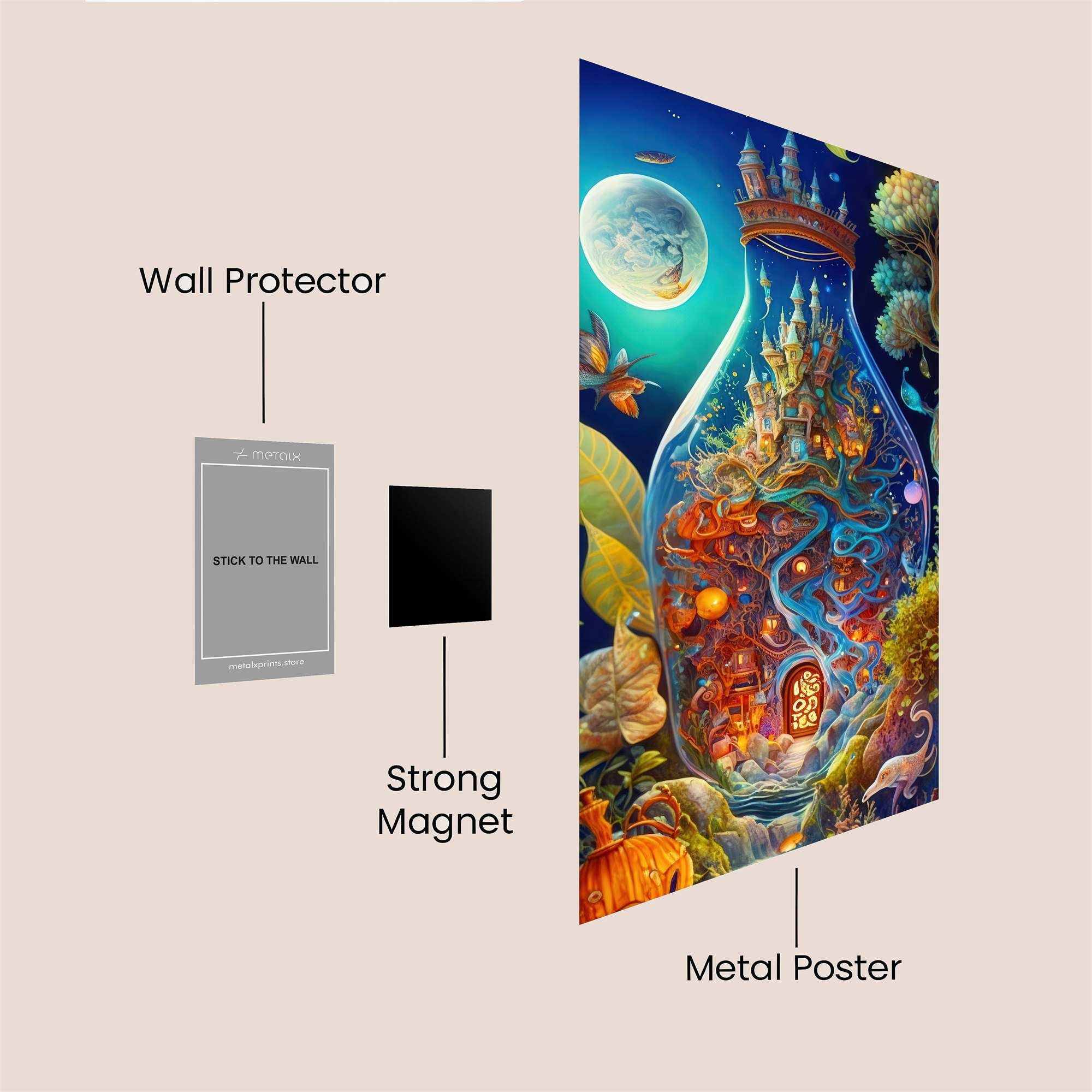 Bottle Dreamscape Safe Wall Magnetic / M