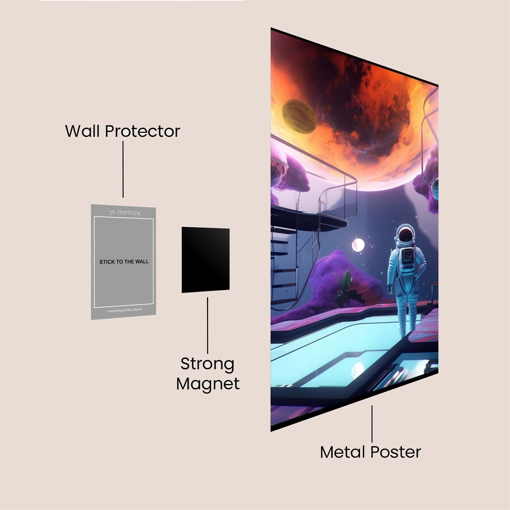 Astronaut Dreamscape Safe Wall Magnetic / M