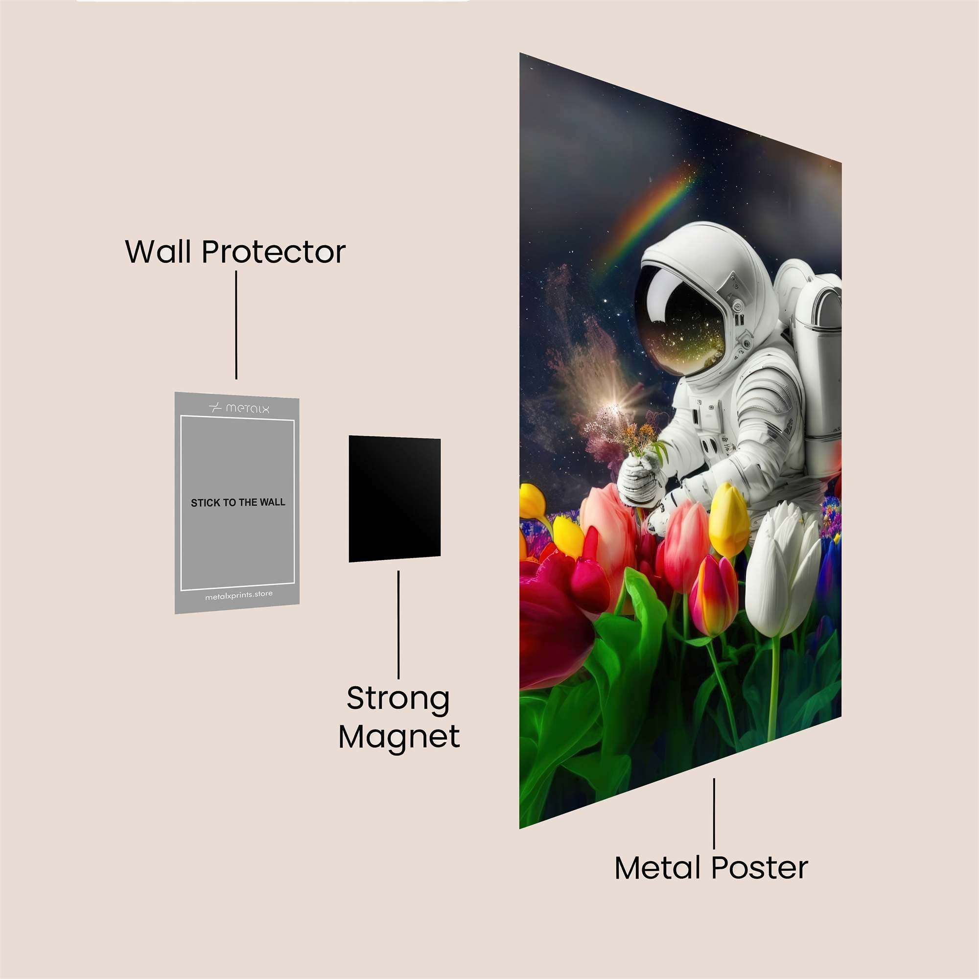 Astronaut Dreaming Safe Wall Magnetic / M
