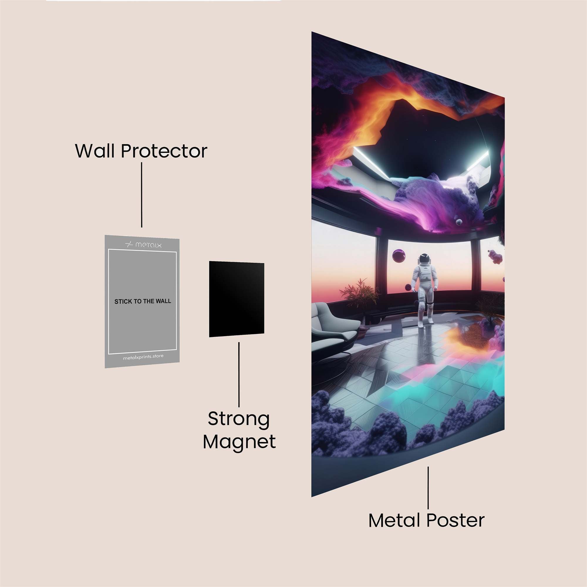 Astronaut Dreamscape Safe Wall Magnetic / M
