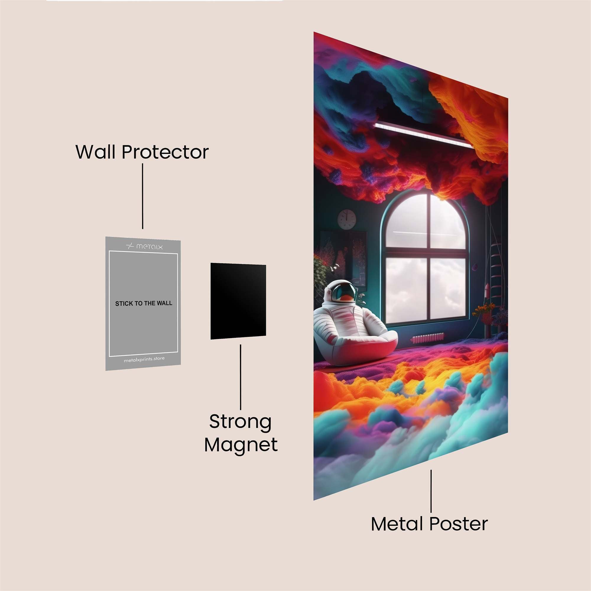 Astronaut Dreamscape Safe Wall Magnetic / M