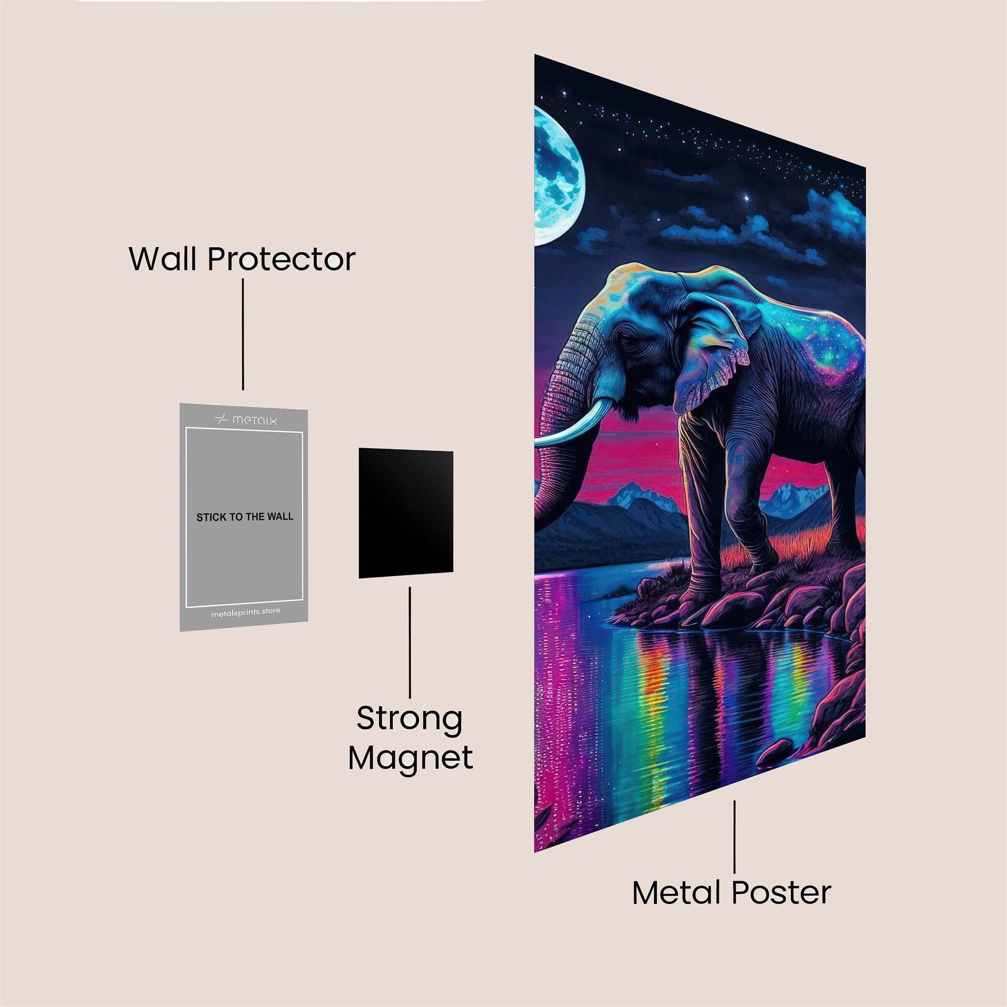 Elephant Dreamscape Safe Wall Magnetic / M