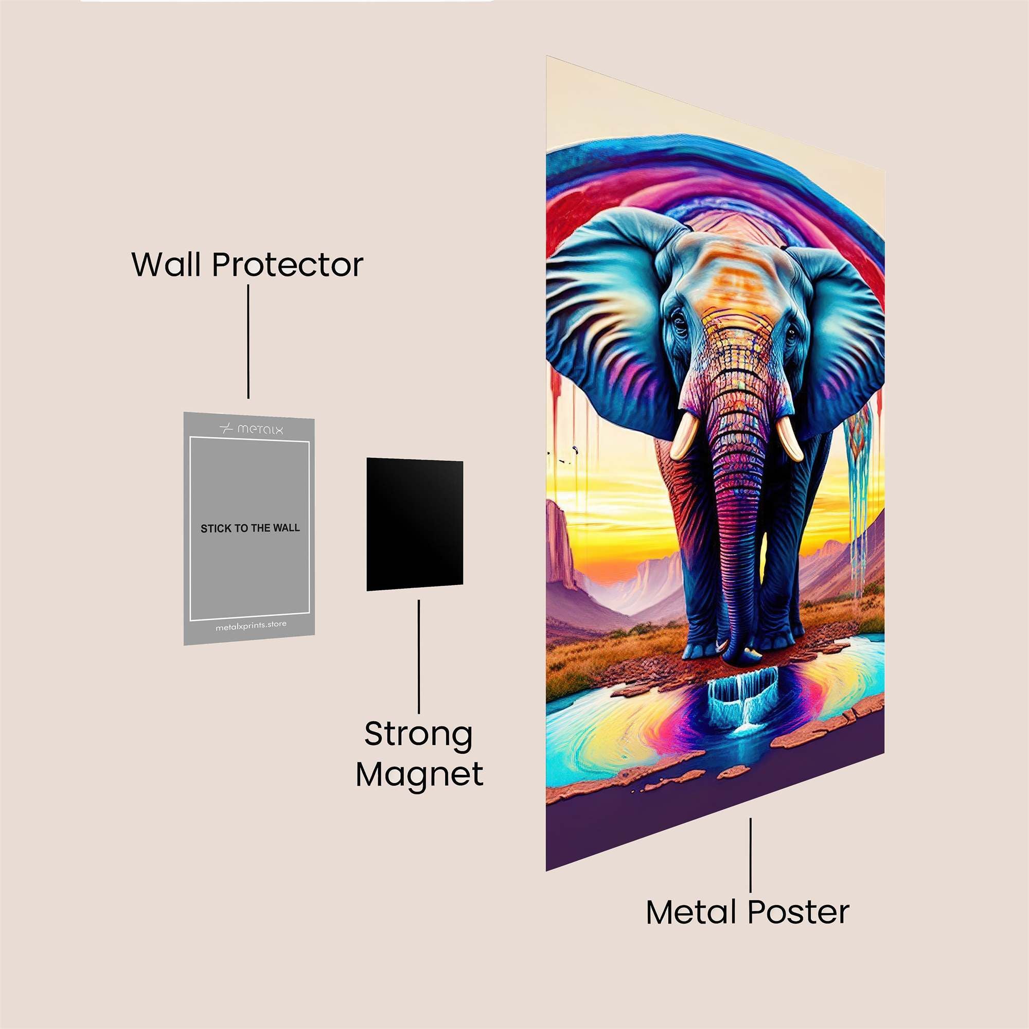 Elephant Dreamscape Safe Wall Magnetic / M