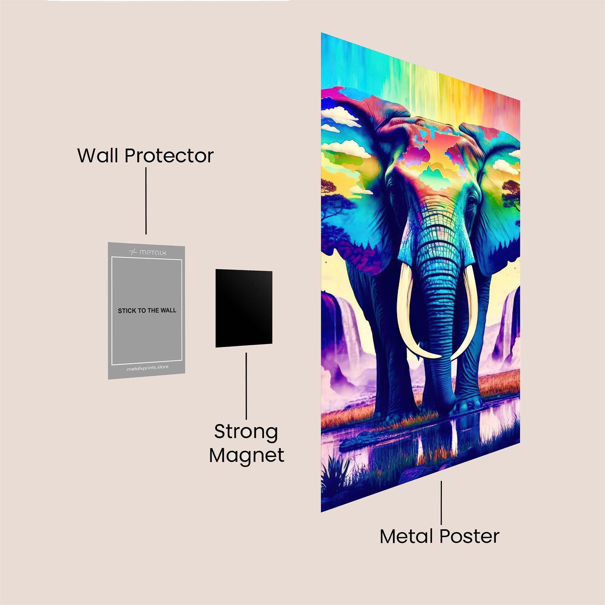 Elephant Dreamscape Safe Wall Magnetic / M