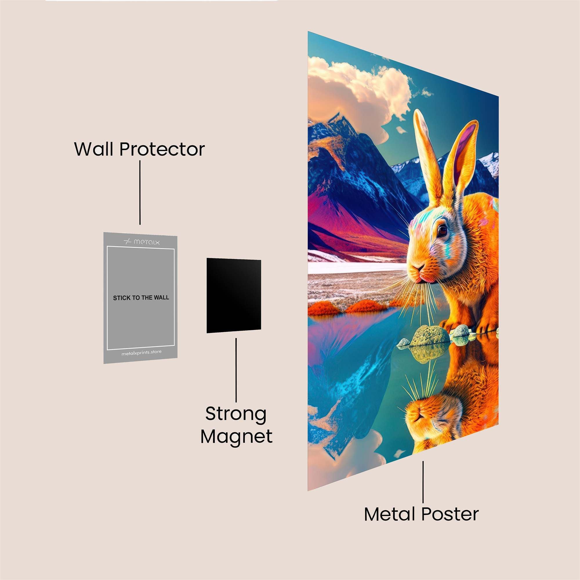 Rainbow Rabbit Safe Wall Magnetic / M