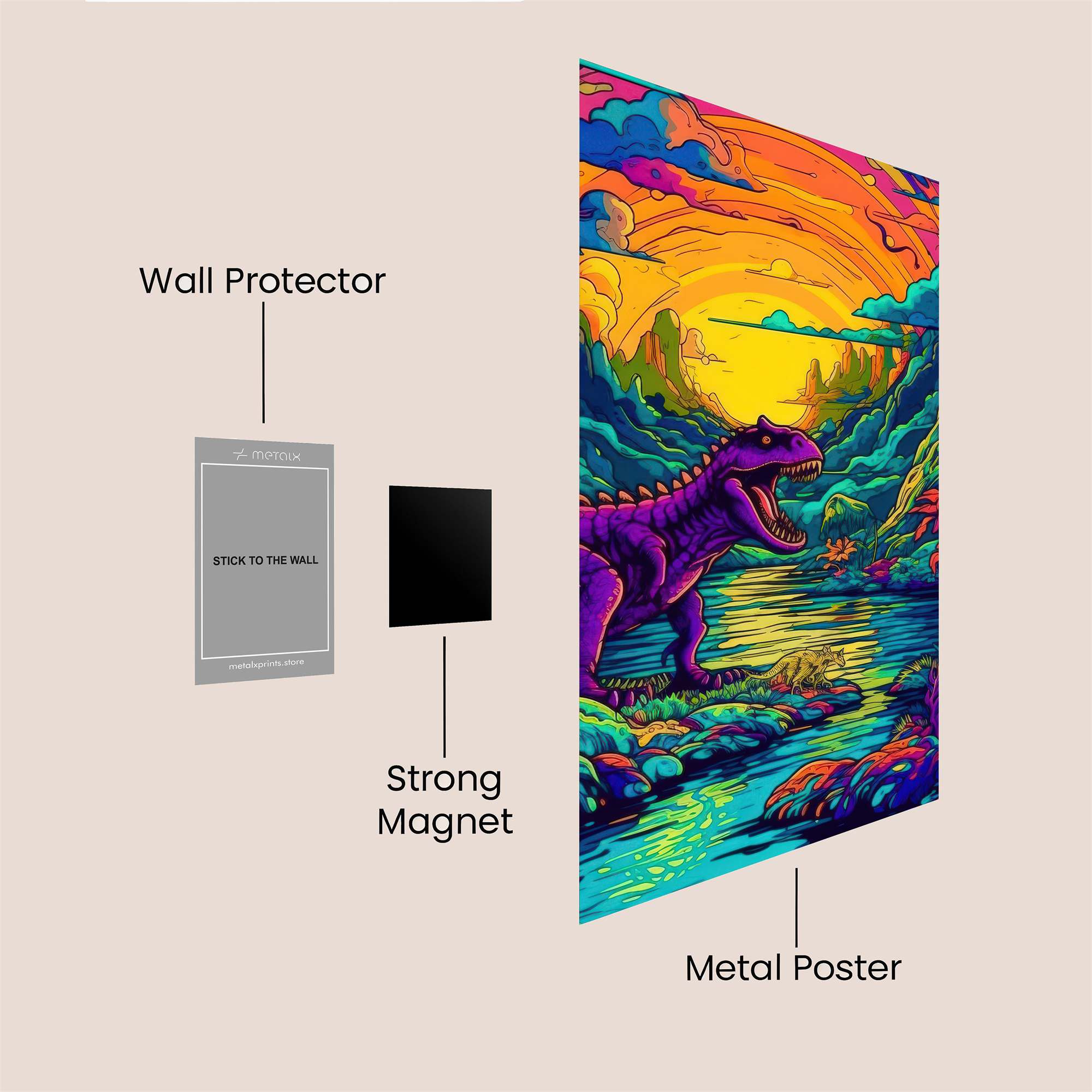 Dino Dreamscape Safe Wall Magnetic / M