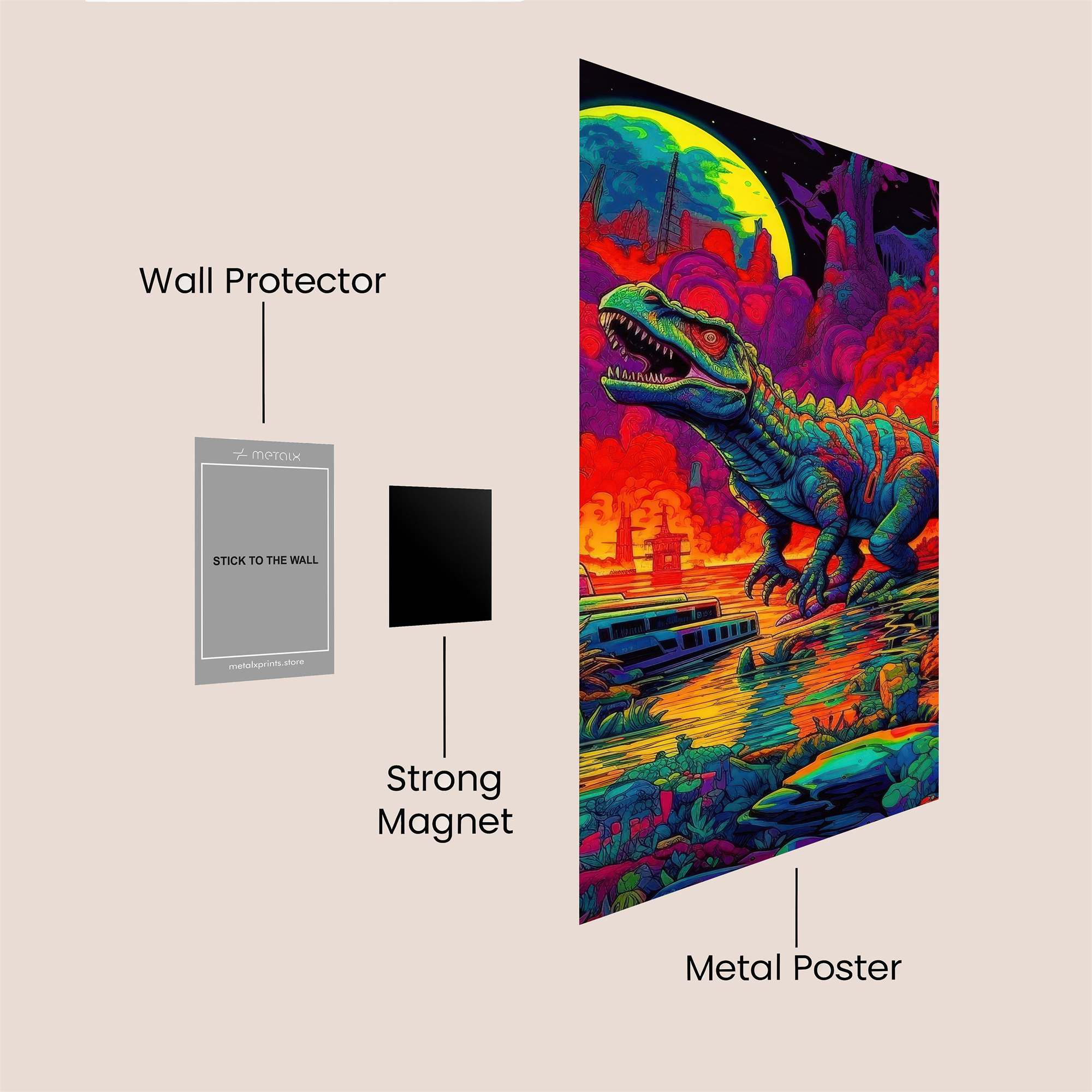 Dinosaur Apocalypse Safe Wall Magnetic / M