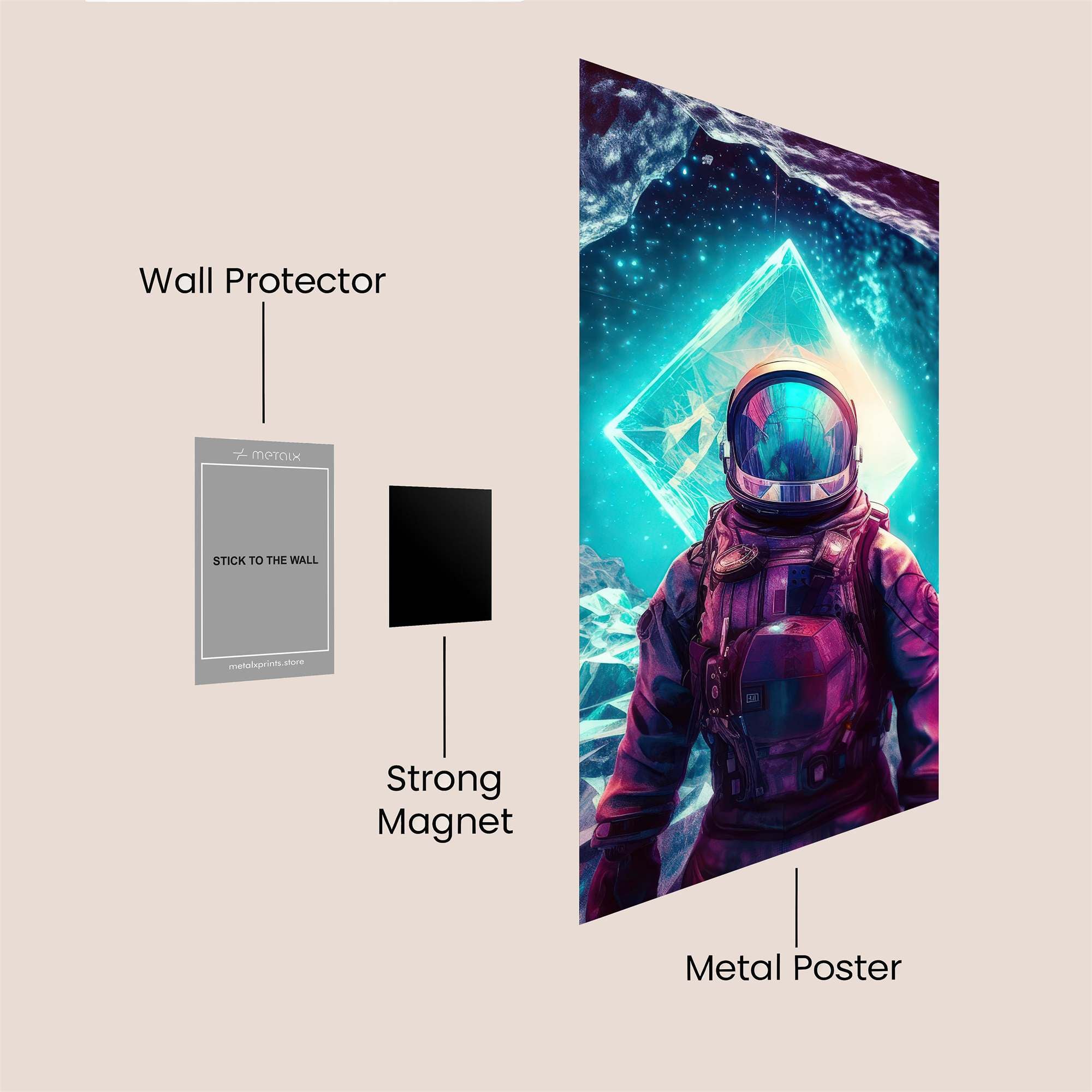 Astronaut Enigma Safe Wall Magnetic / M