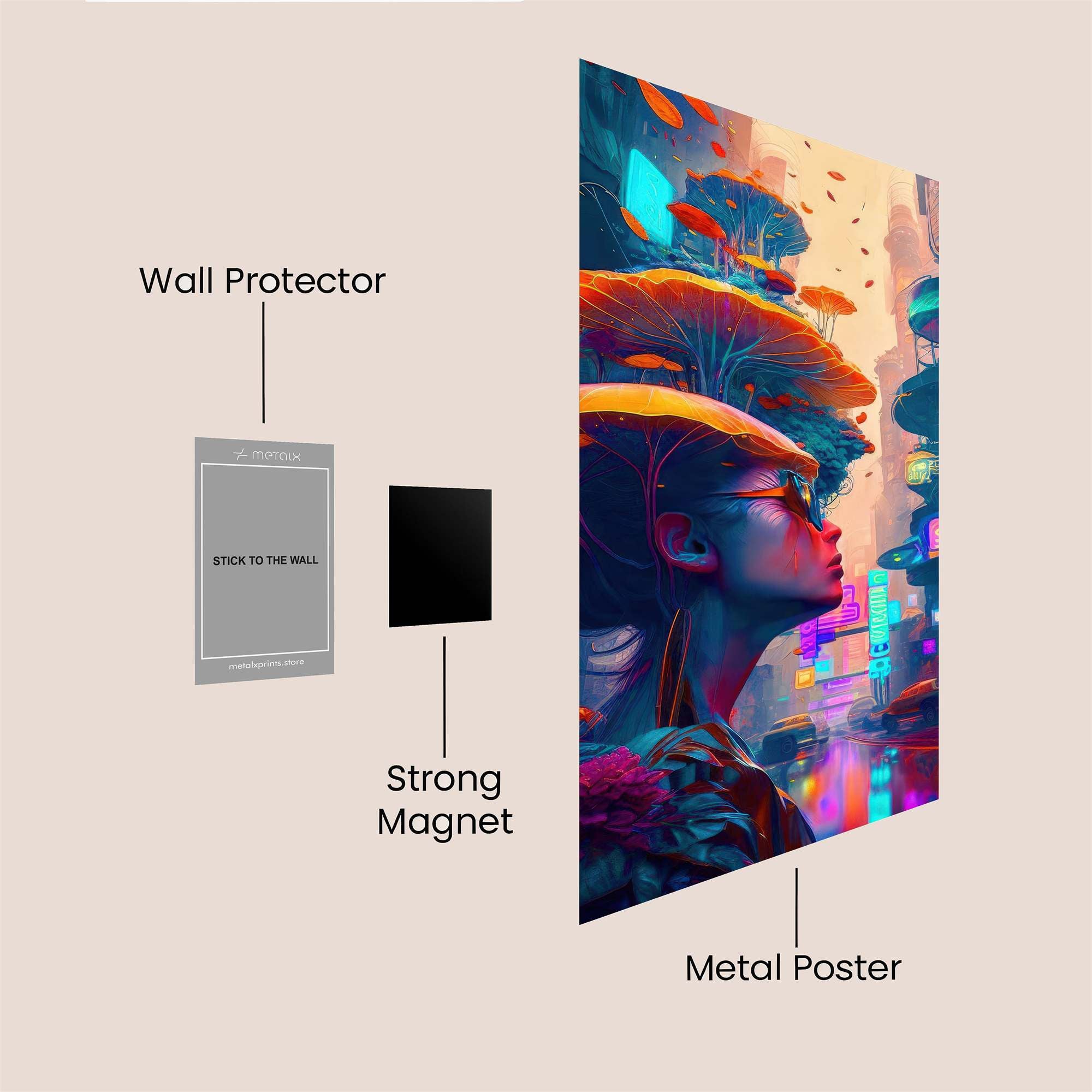 Neon Dreamscape Safe Wall Magnetic / M