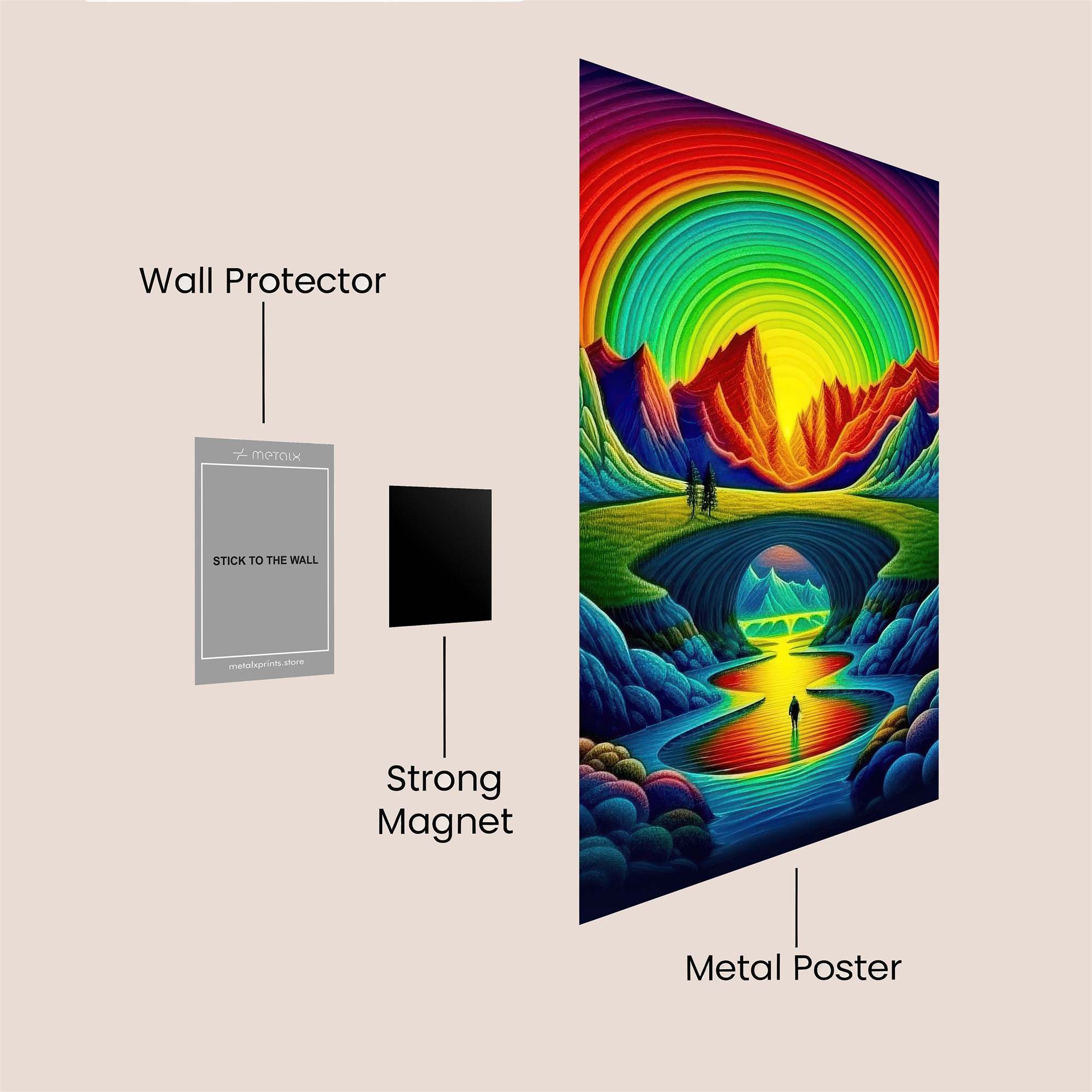 Rainbow Serenity Safe Wall Magnetic / M