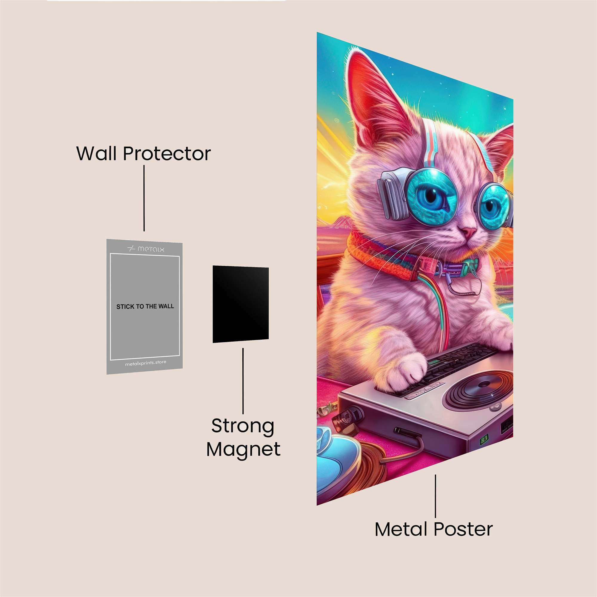 DJ Kitty Safe Wall Magnetic / M