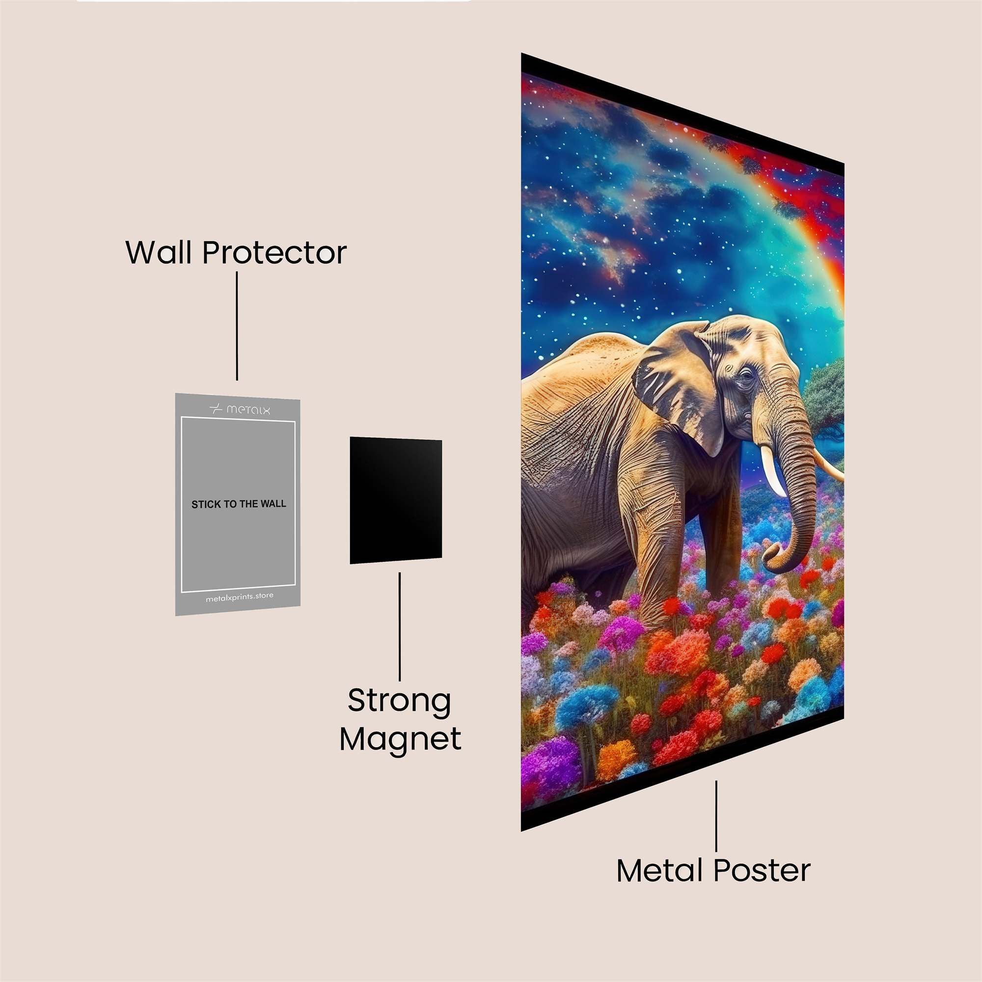 Elephant Dreamscape Safe Wall Magnetic / M