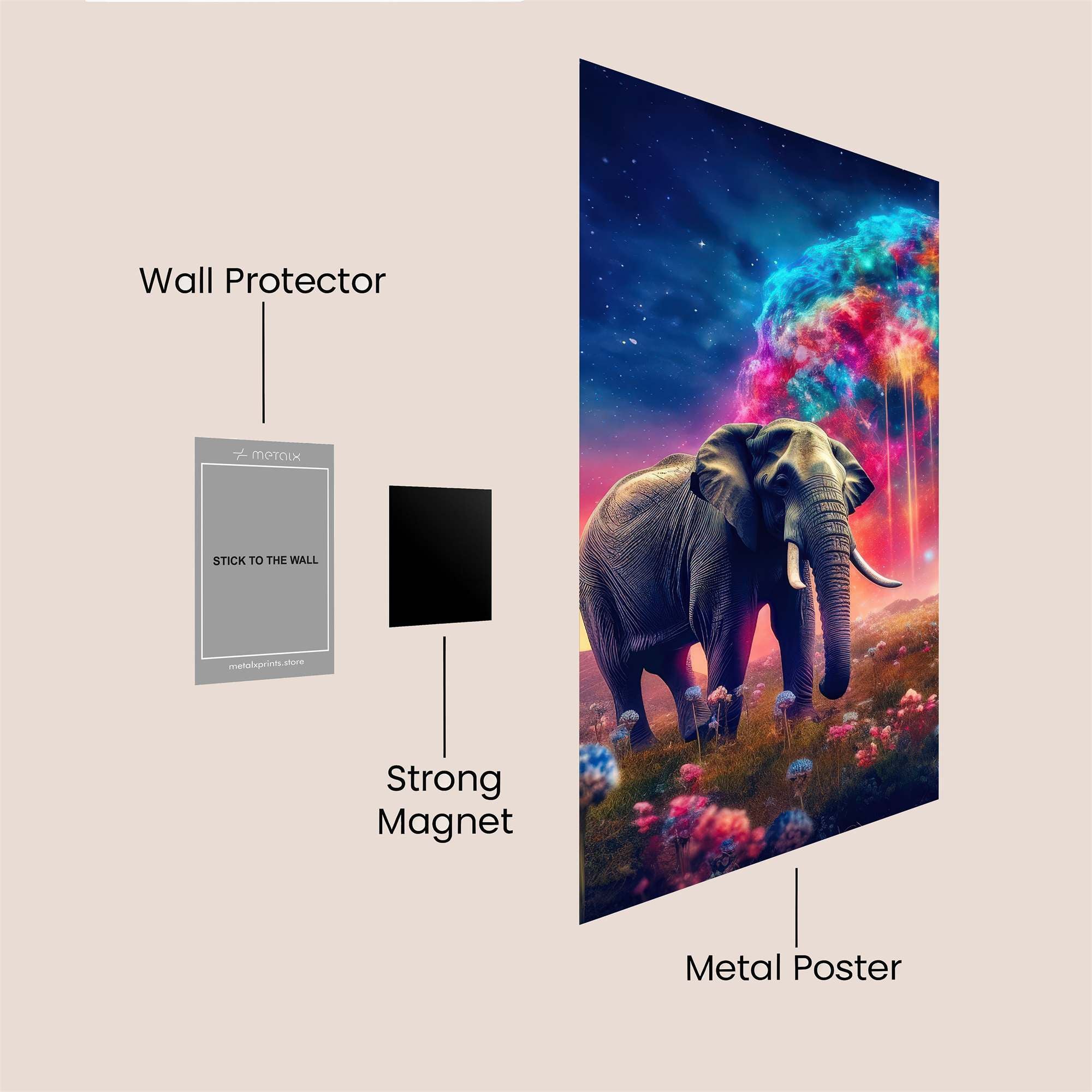 Elephant Dreamscape Safe Wall Magnetic / M