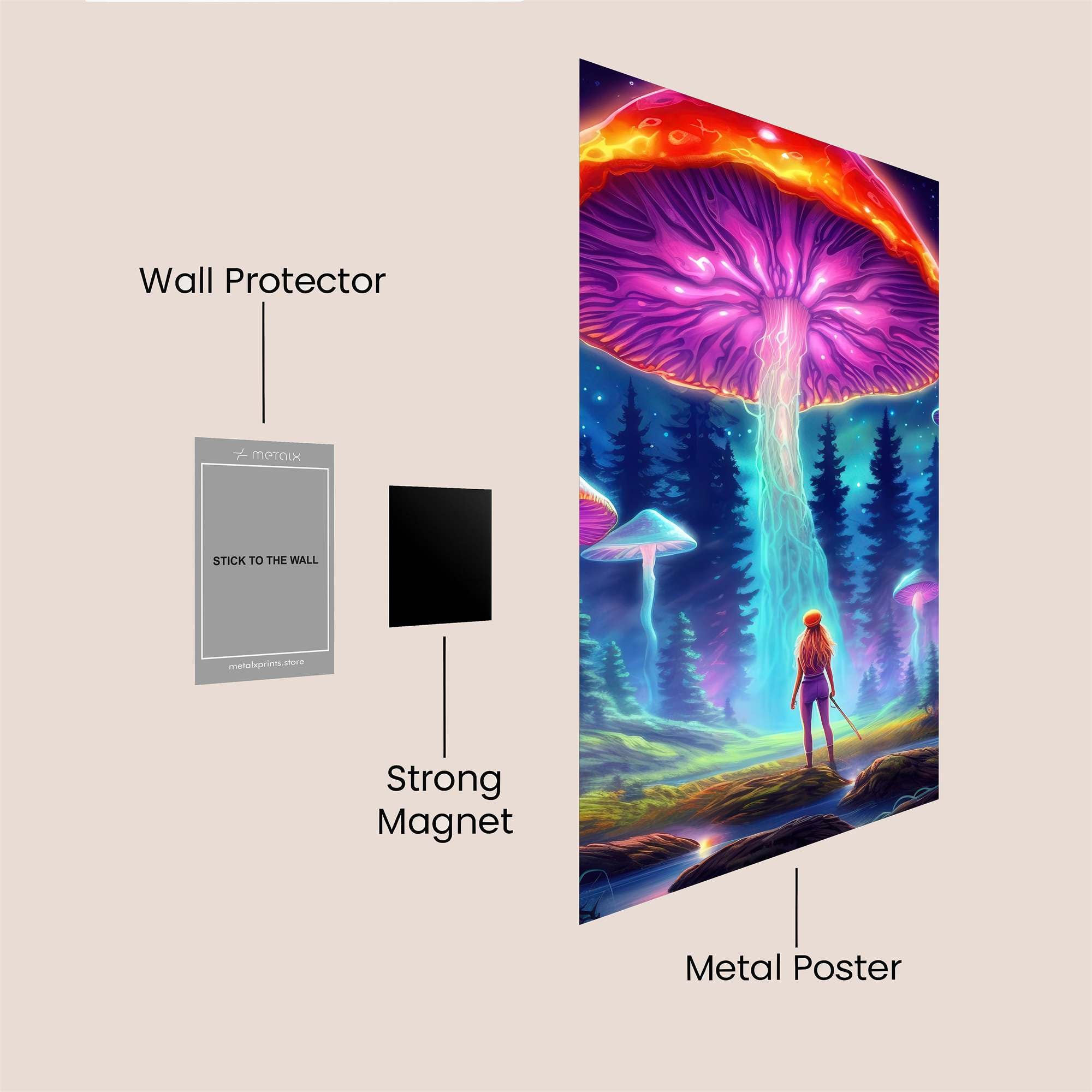 Mushroom Wonder Safe Wall Magnetic / M