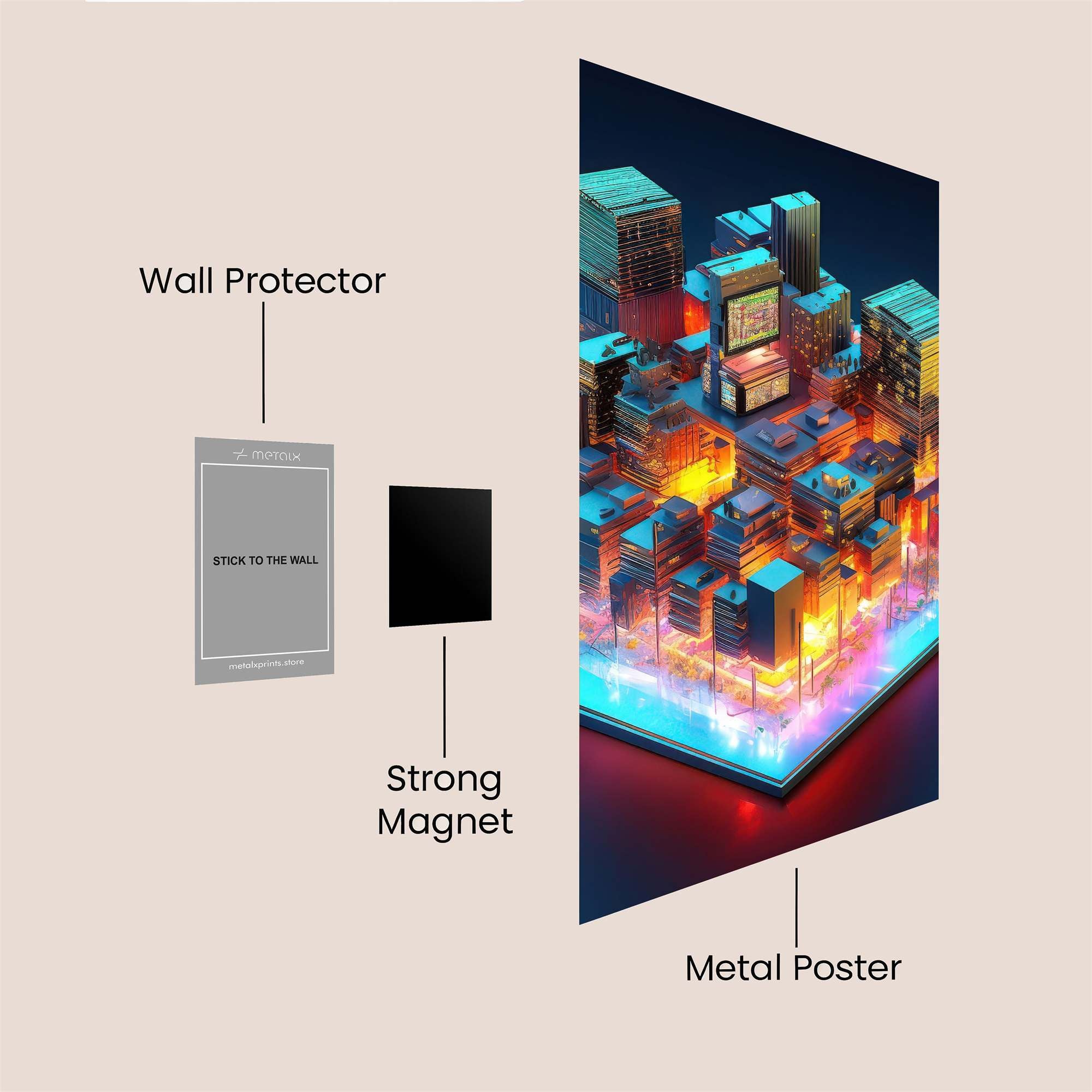 Neon Dreamscape Safe Wall Magnetic / M