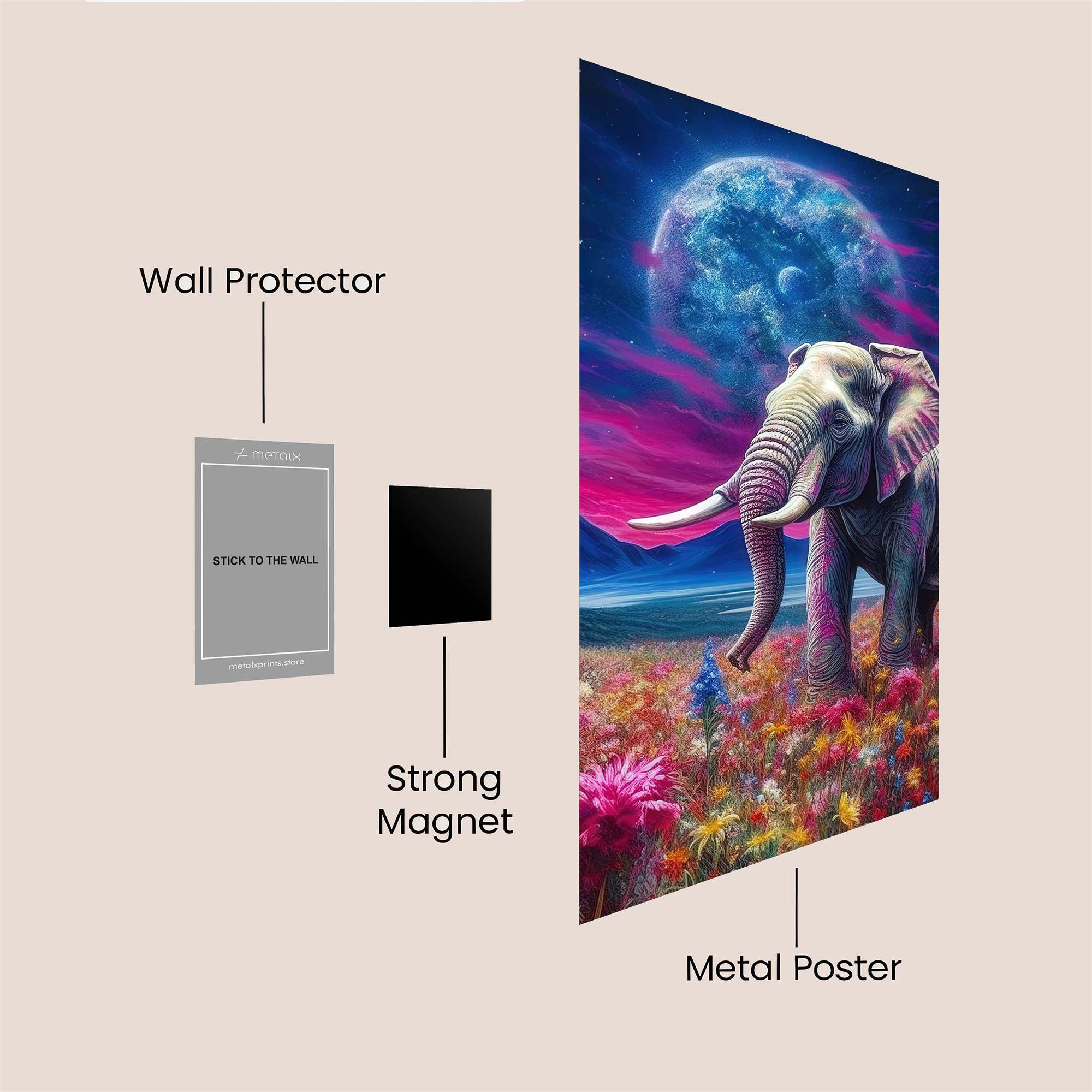 Elephant Dreamscape Safe Wall Magnetic / M