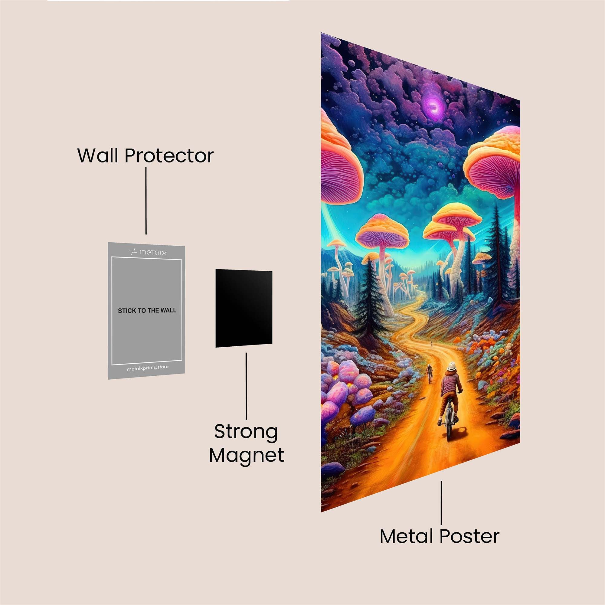 Mushroom Dreamscape Safe Wall Magnetic / M