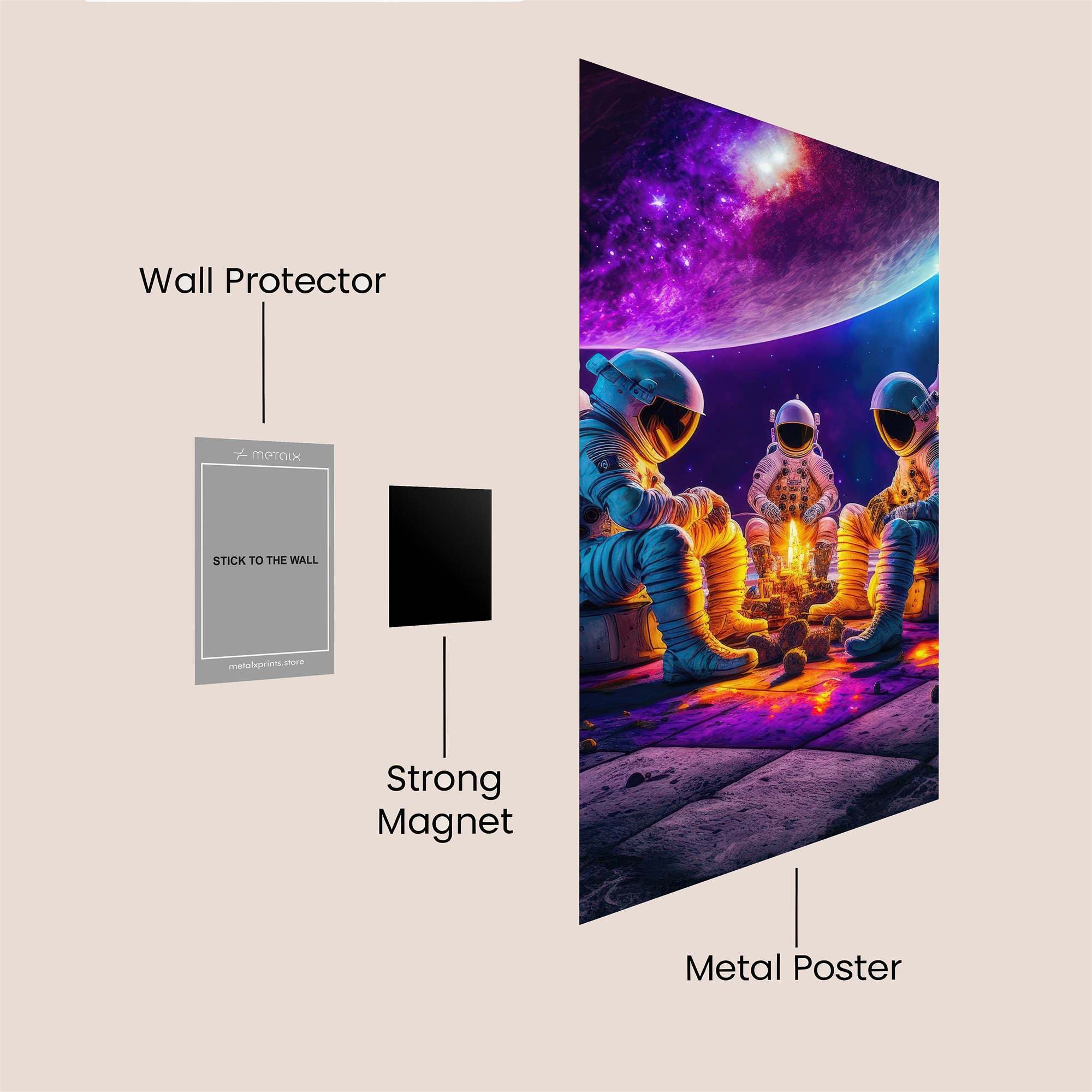 Astronauts Serene Safe Wall Magnetic / M