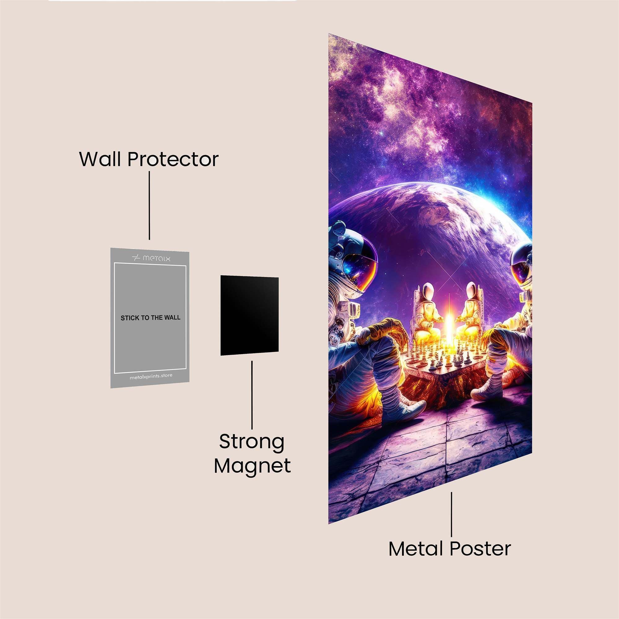 Astronauts Serene Safe Wall Magnetic / M