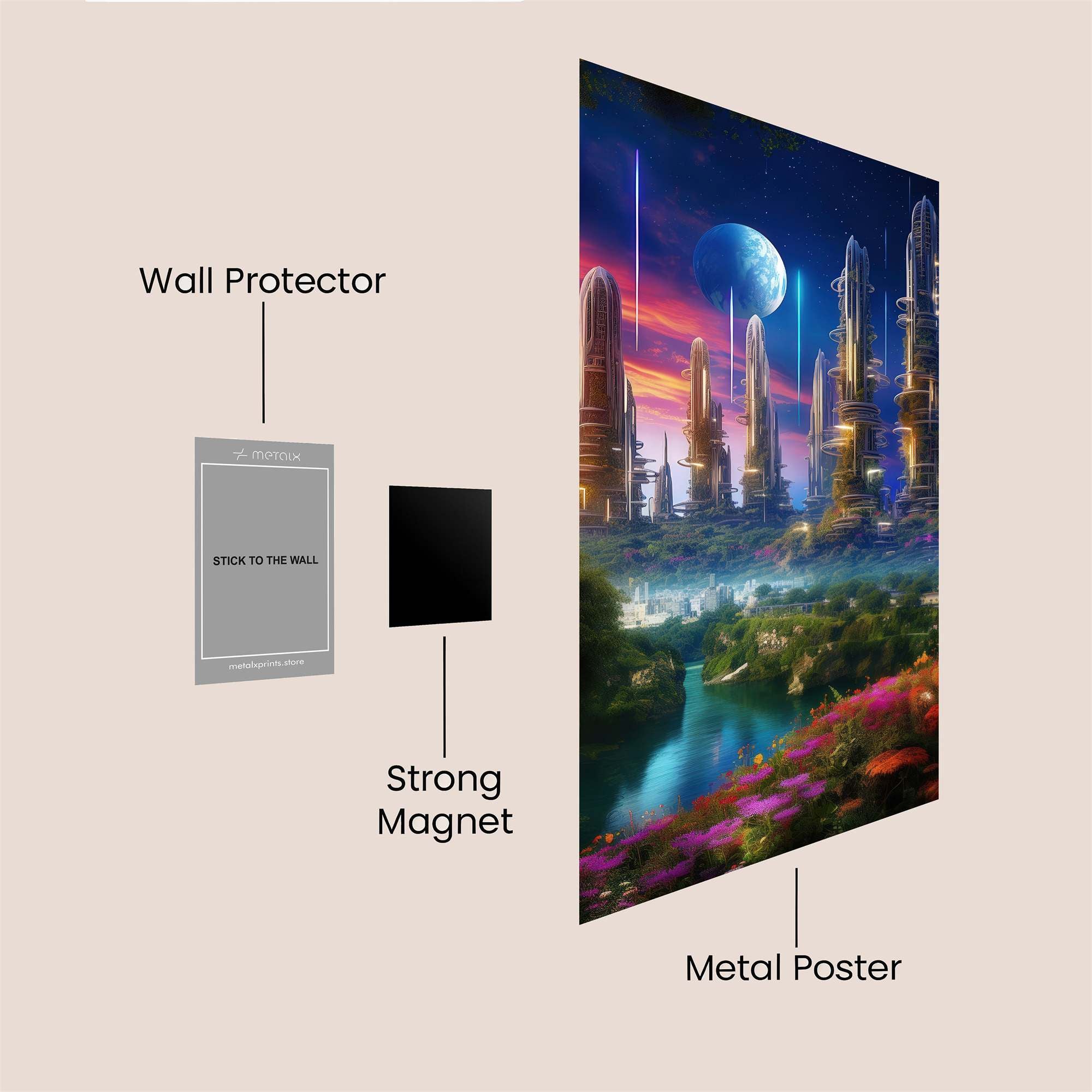 Futuristic Serenity Safe Wall Magnetic / M