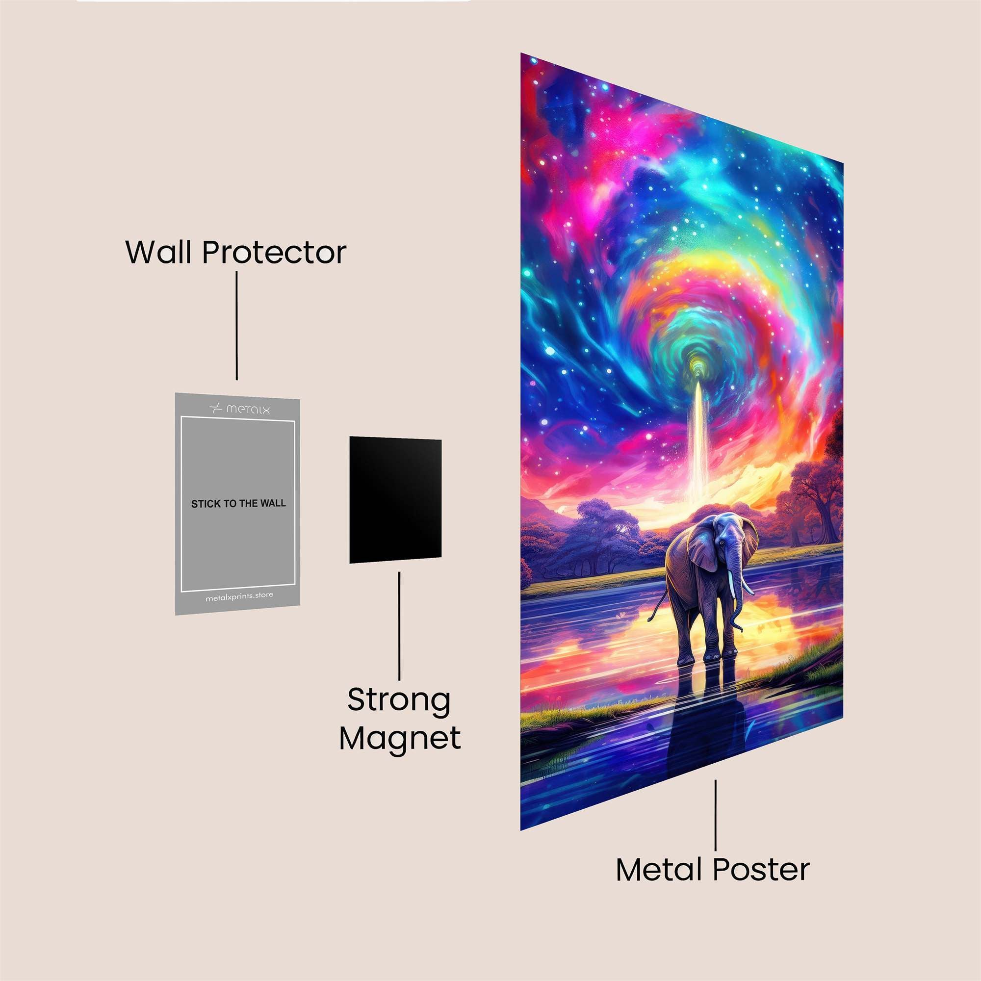 Elephant Dreamscape Safe Wall Magnetic / M