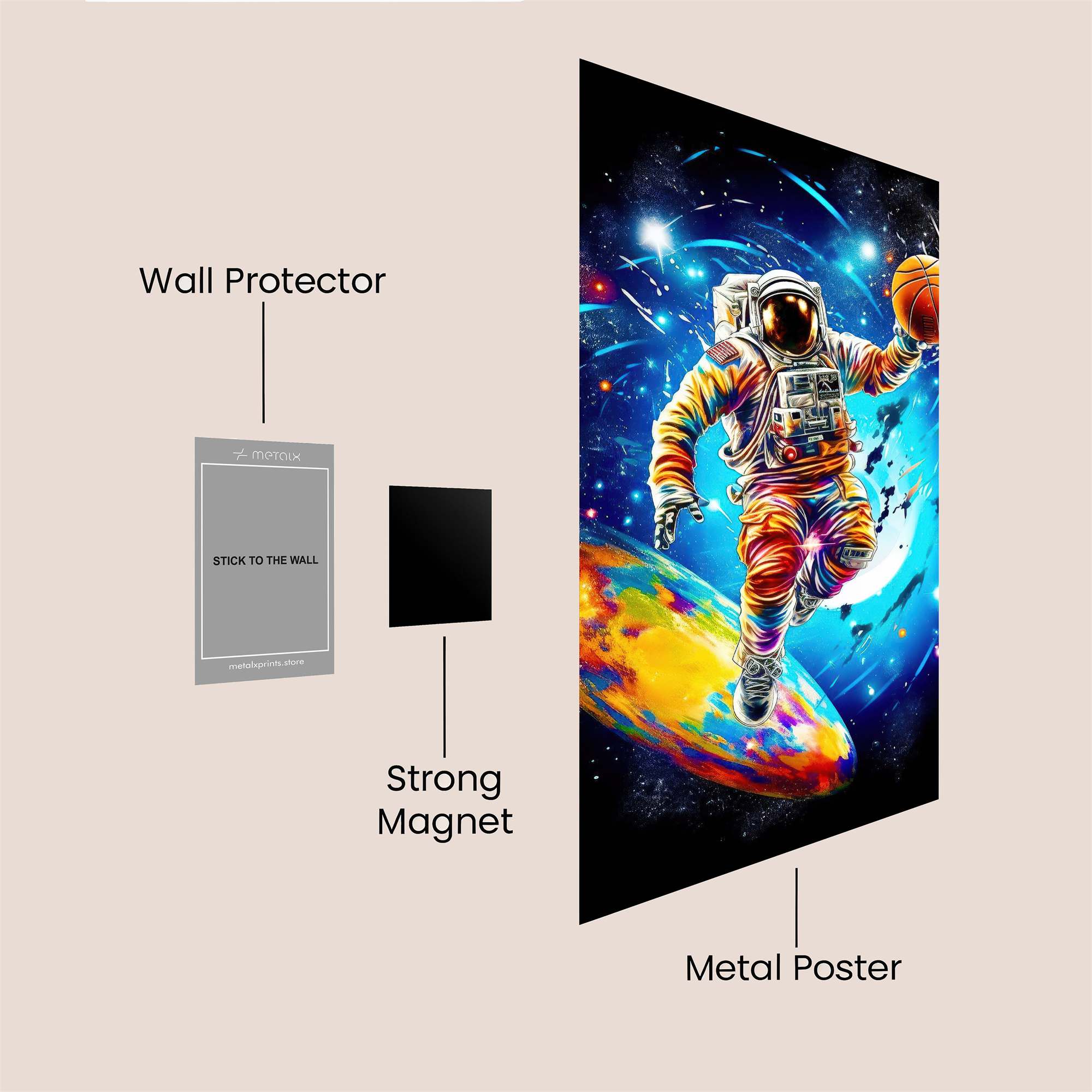 Astronaut Dunk Safe Wall Magnetic / M