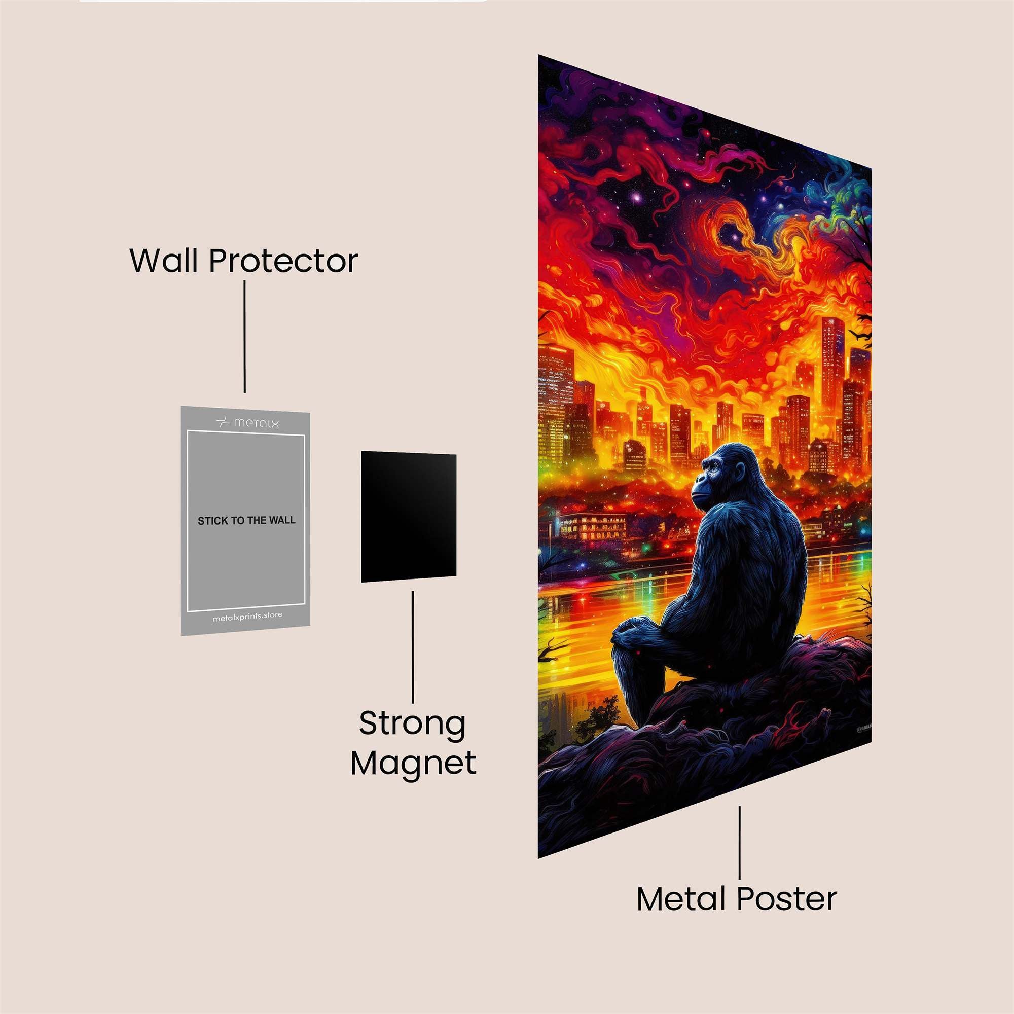 Gorilla Apocalypse Safe Wall Magnetic / M