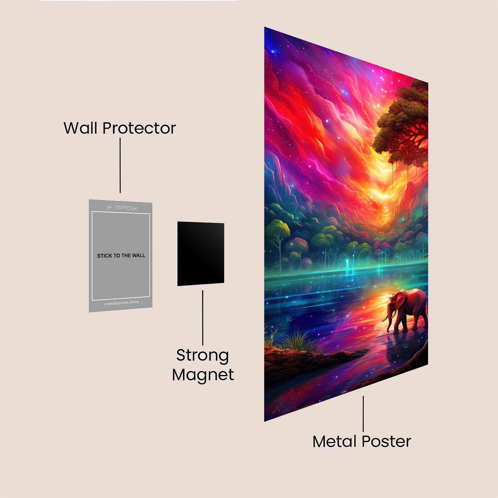 Elephant Dreamscape Safe Wall Magnetic / M