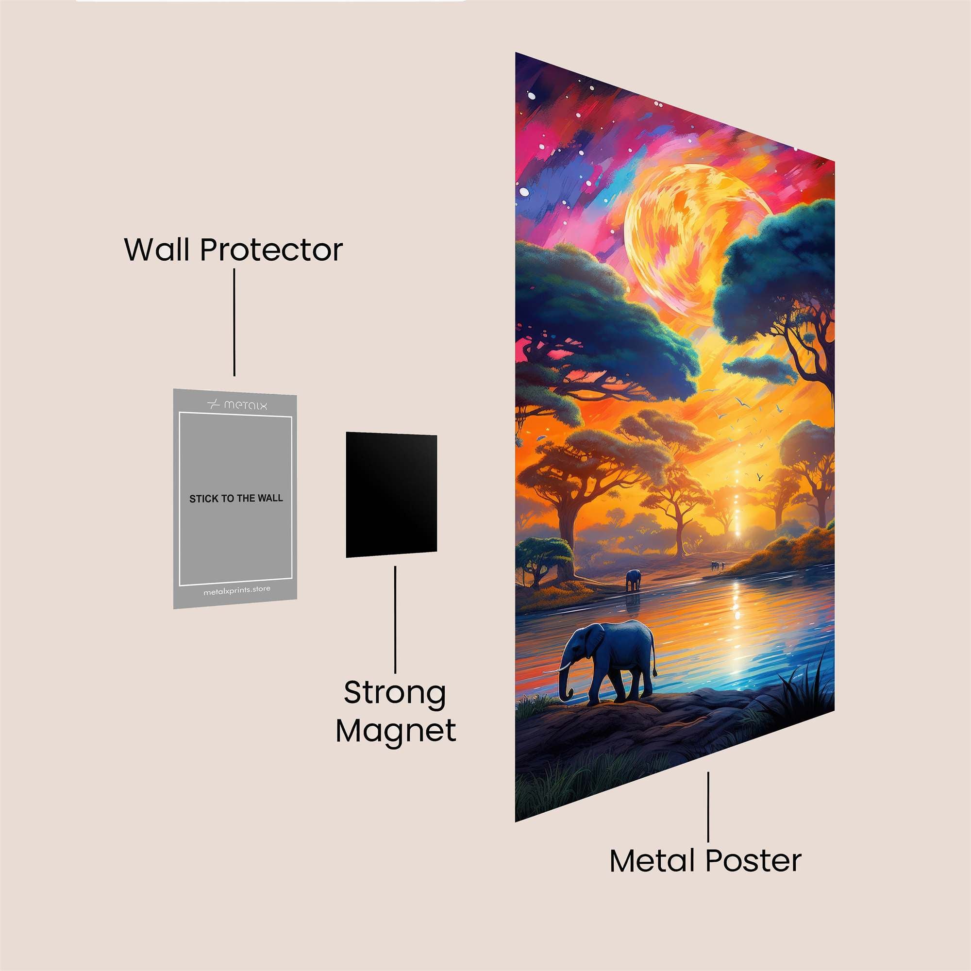 Elephant Dreamscape Safe Wall Magnetic / M