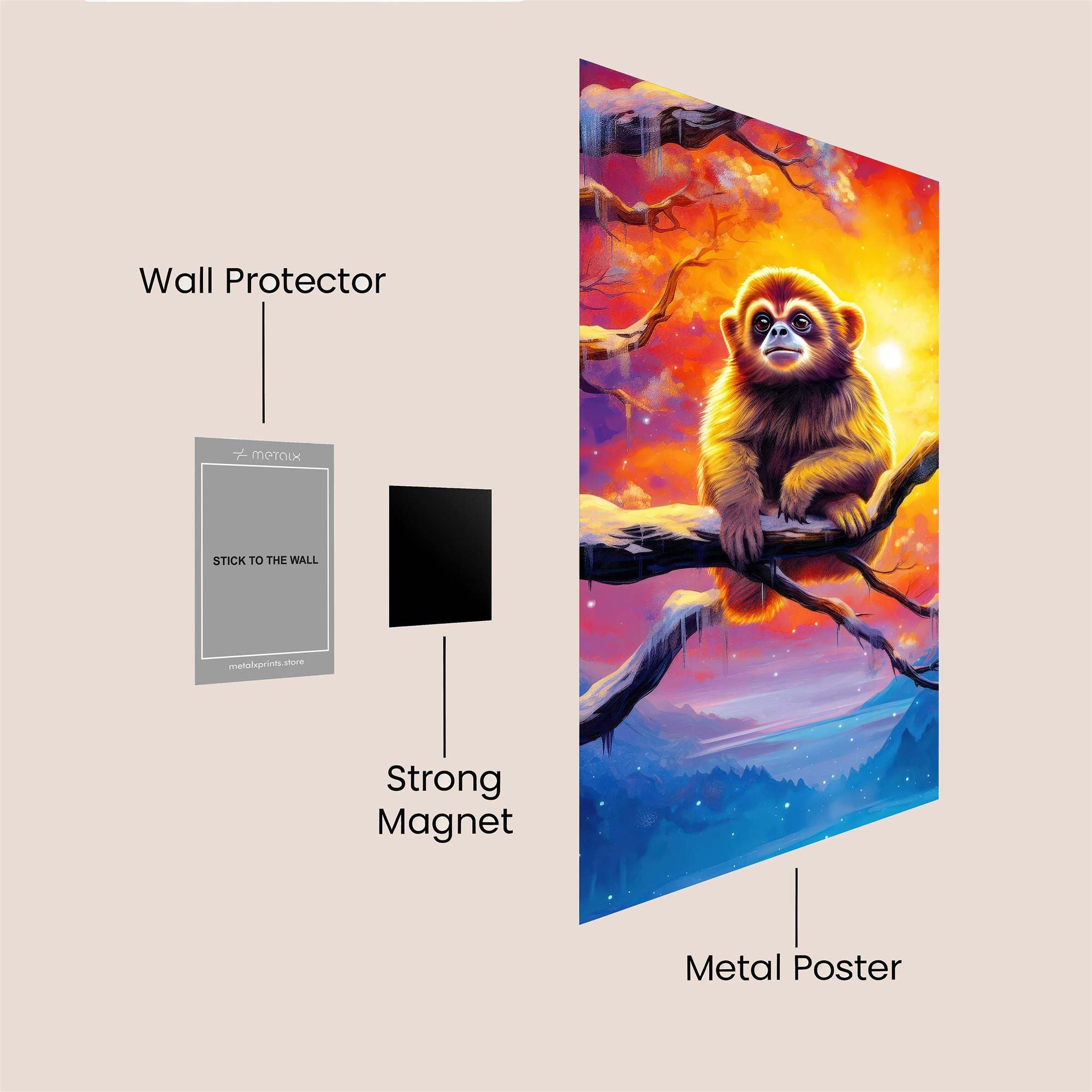 Monkey Twilight Safe Wall Magnetic / M