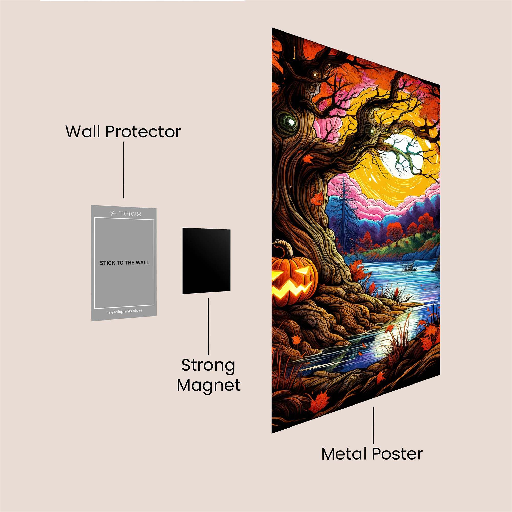 Pumpkin Whimsy Safe Wall Magnetic / M