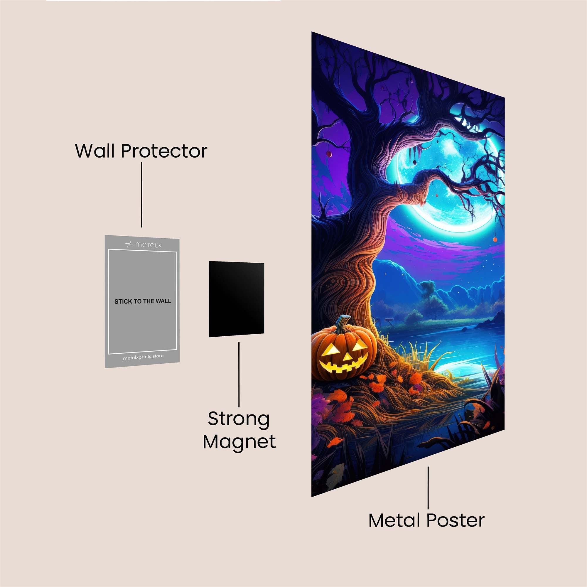 Pumpkin Whimsy Safe Wall Magnetic / M