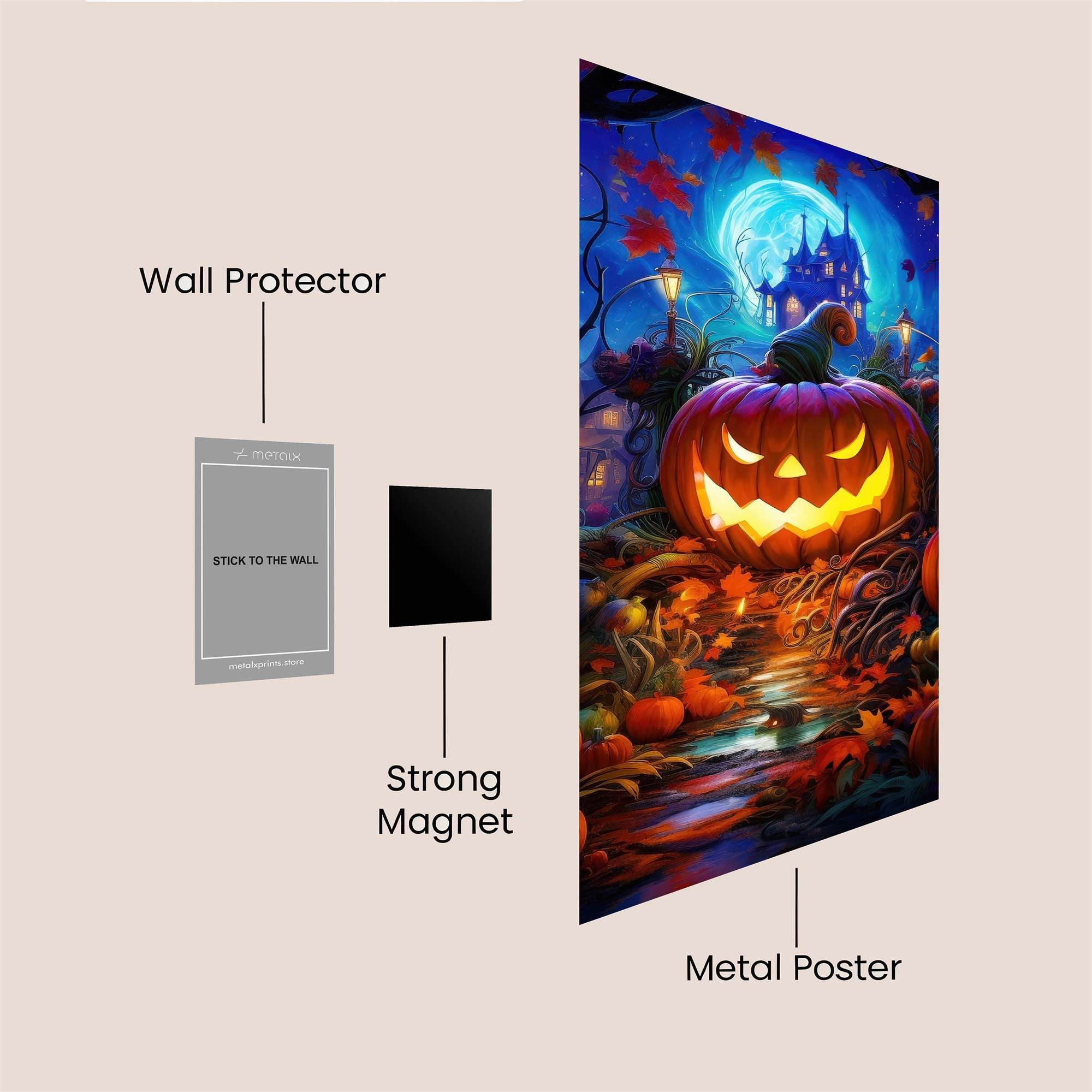 Pumpkin Whimsy Safe Wall Magnetic / M