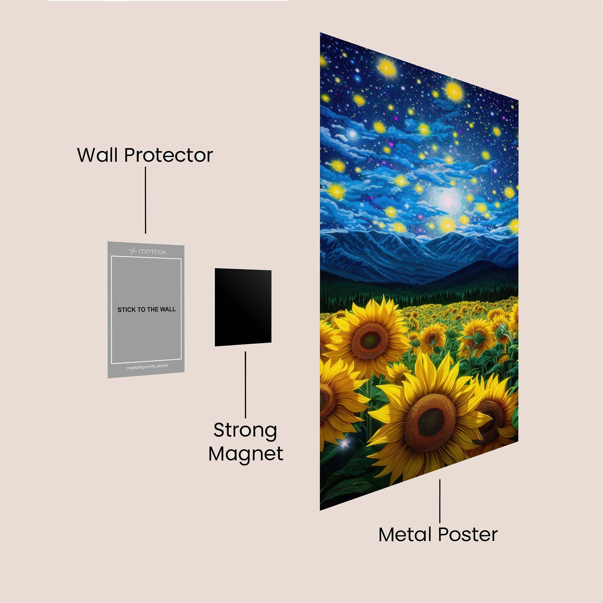 Sunflowers Dreamscape Safe Wall Magnetic / M