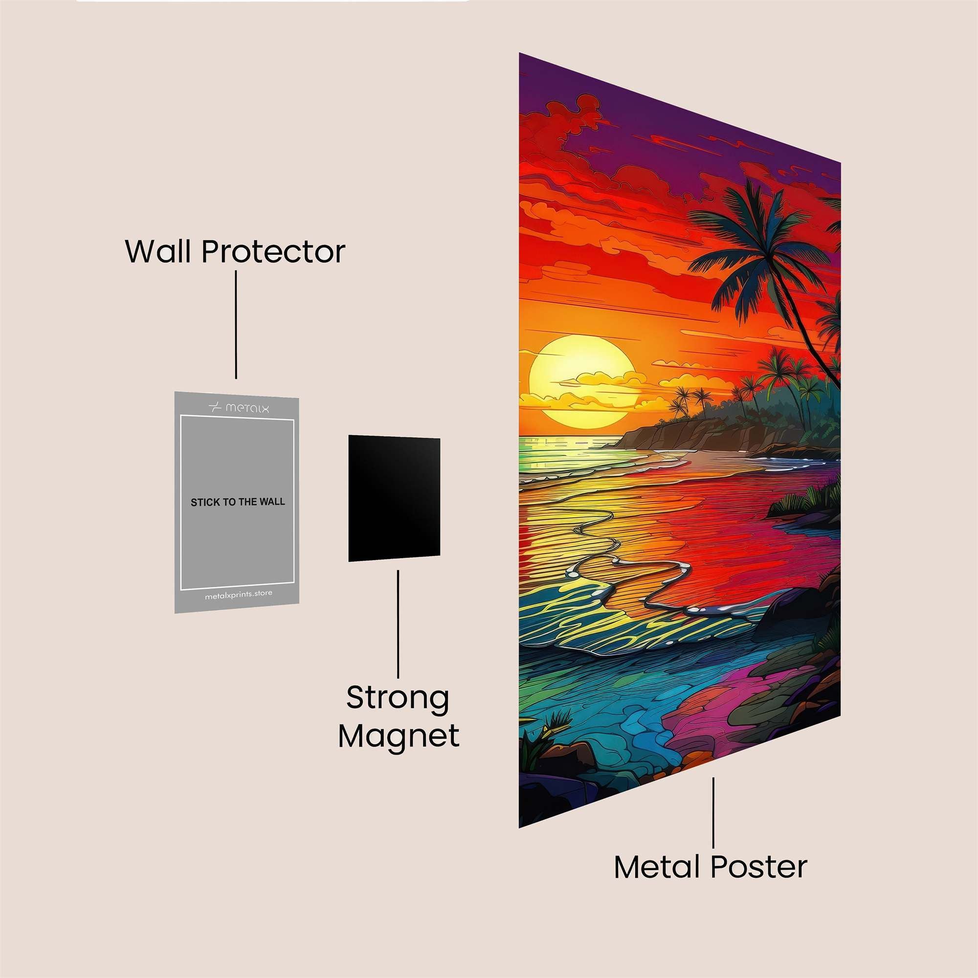 Sunset Serenity Safe Wall Magnetic / M